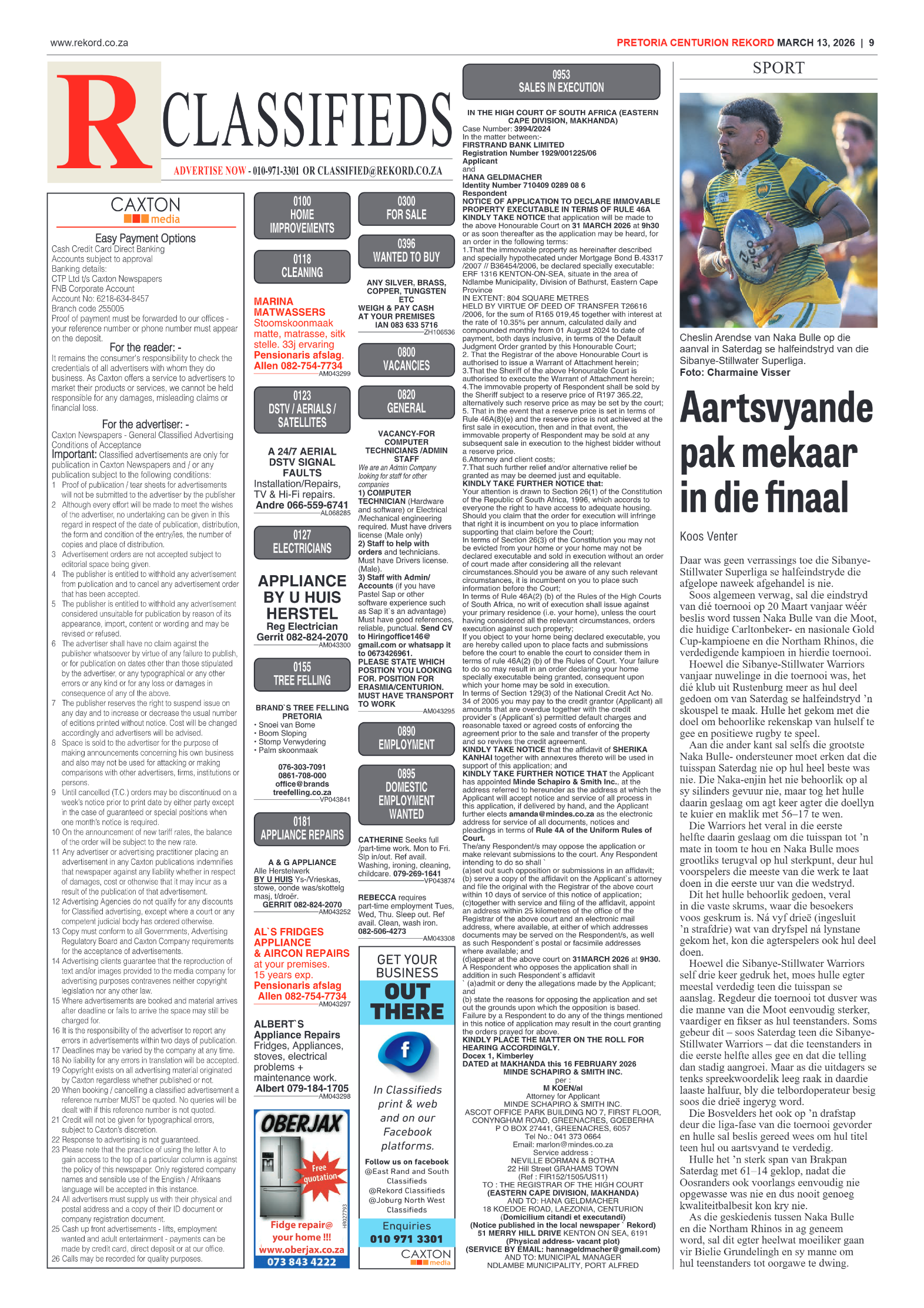 Rekord Centurion 13 March 2026 page 11