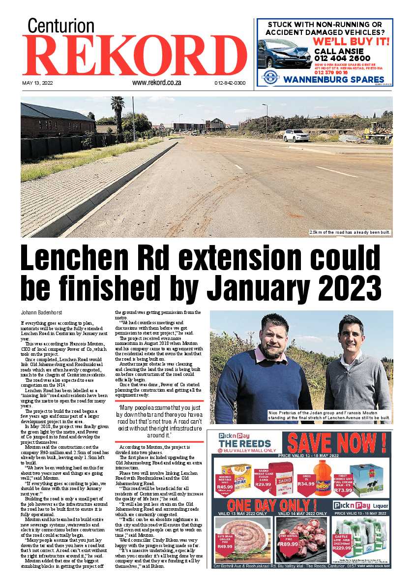 Rekord Centurion 13 May 2022 page 1