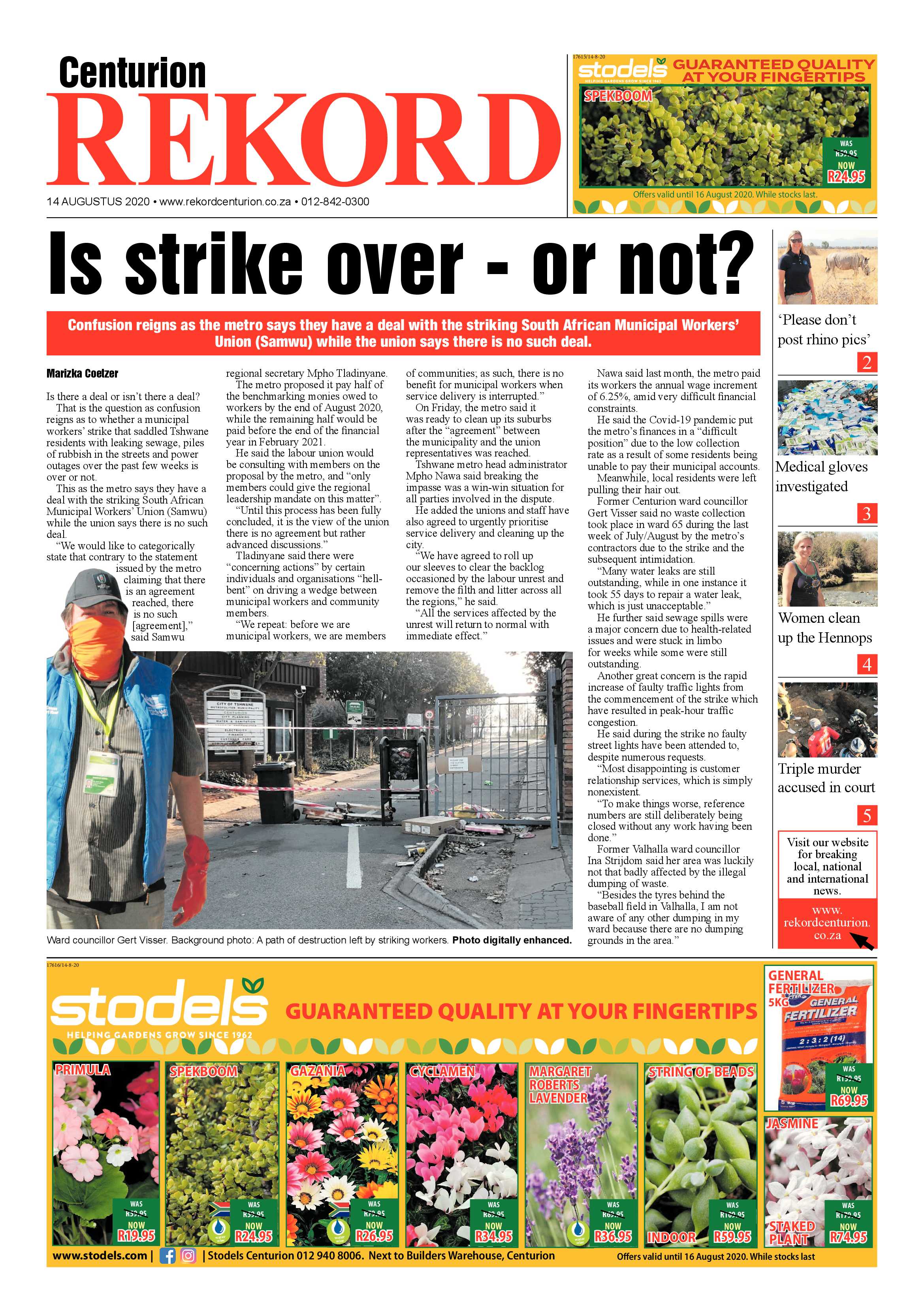 Rekord Centurion 14 August 2020 page 1