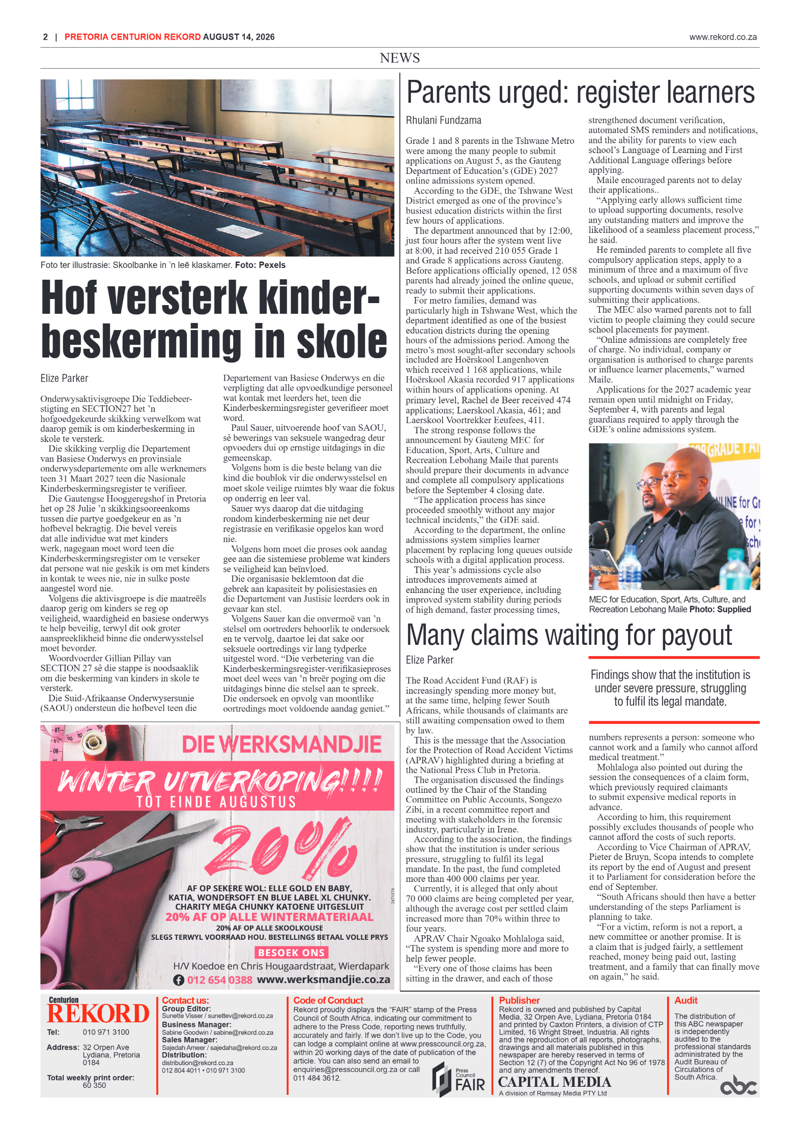 Rekord Centurion 14 August 2026 page 2