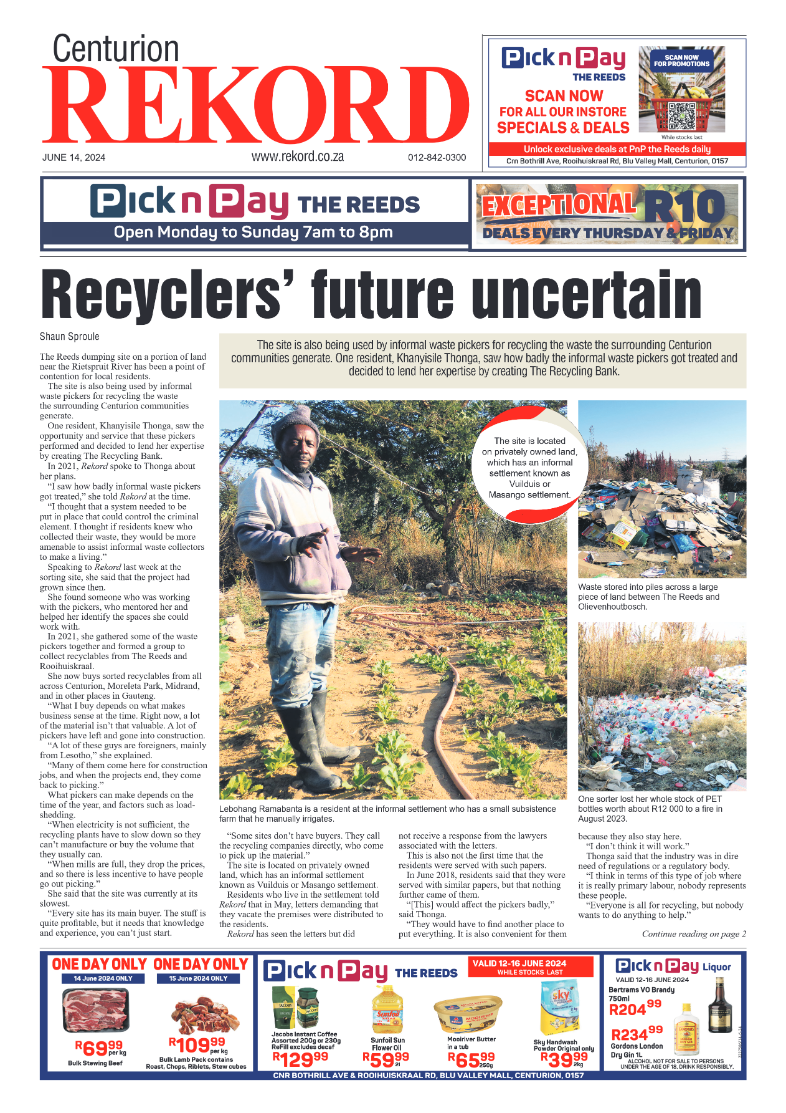 Rekord Centurion 14 June 2024 page 1