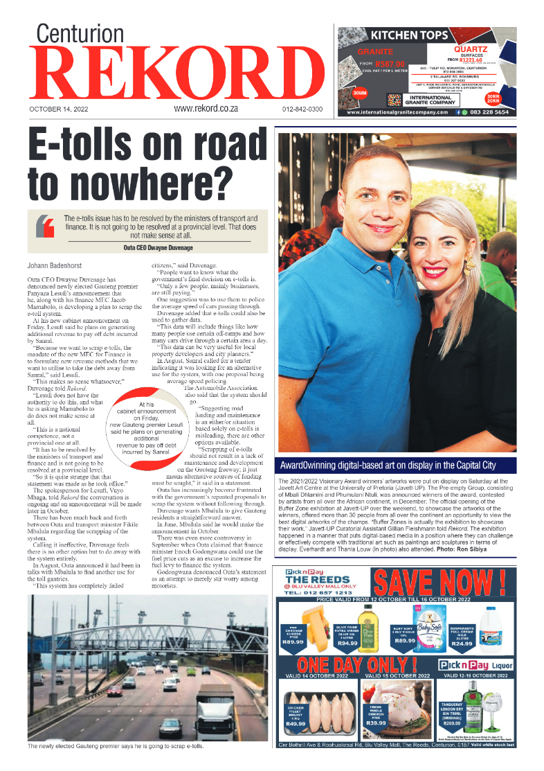 Rekord Centurion 14 October 2022 page 1