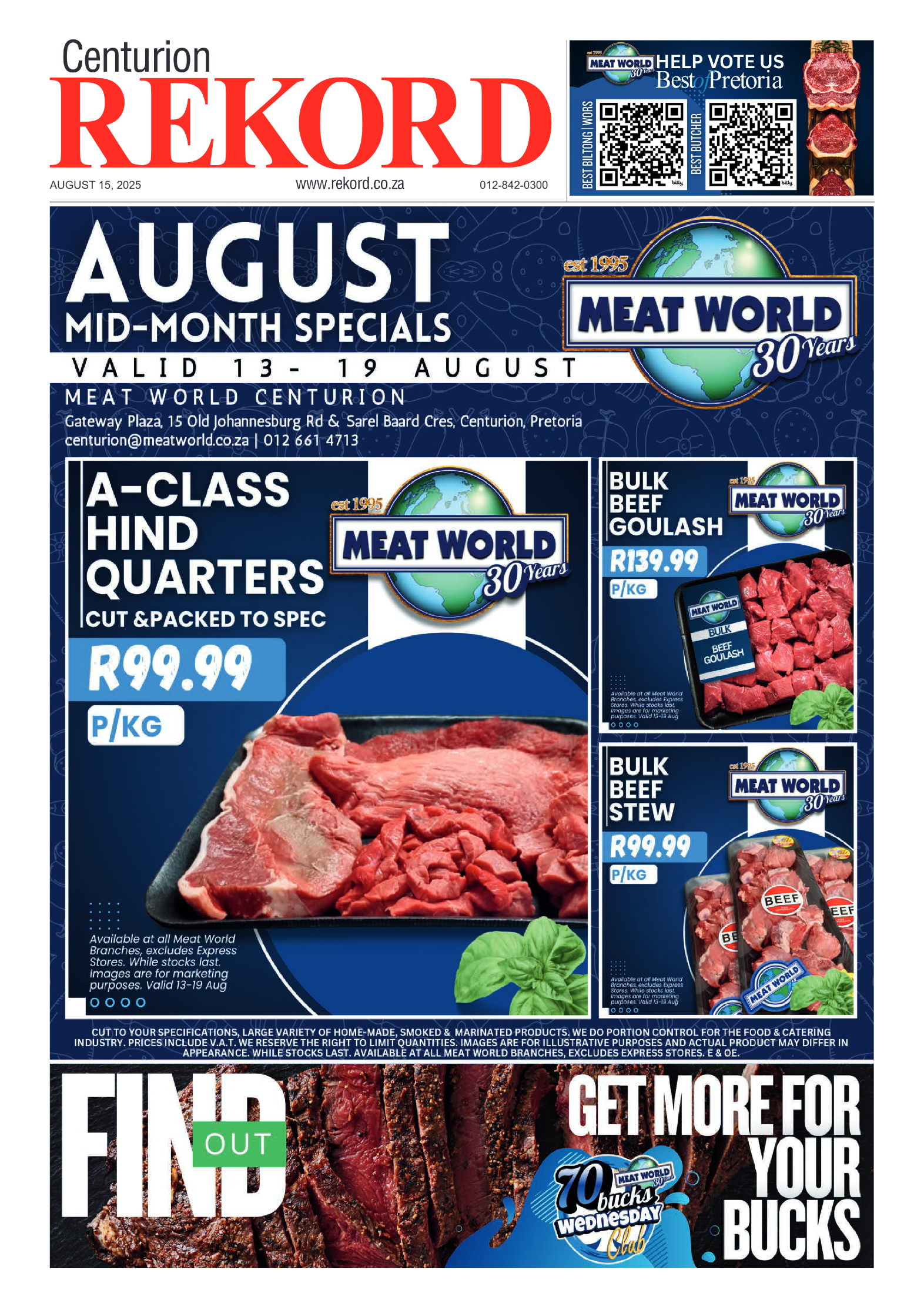 Rekord Centurion 15 August 2025 page 1