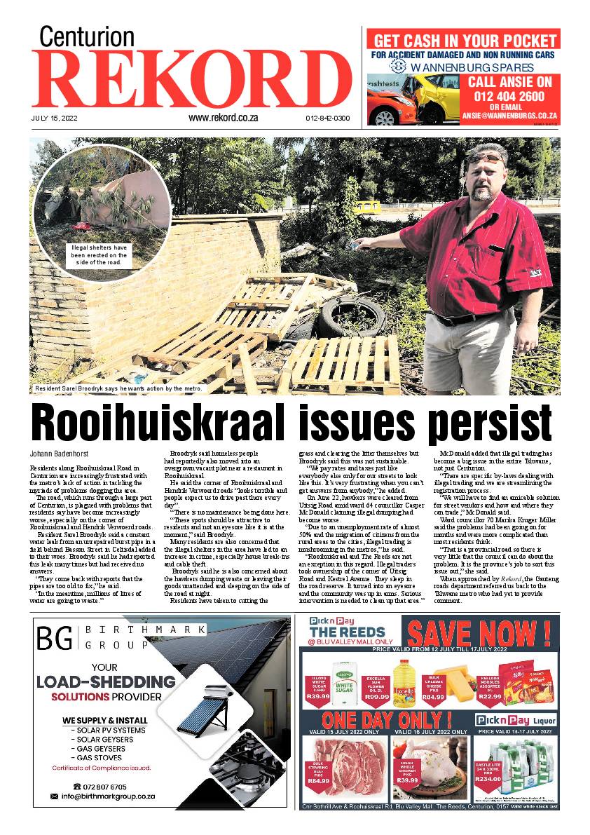 Rekord Centurion 15 July 2022 page 1