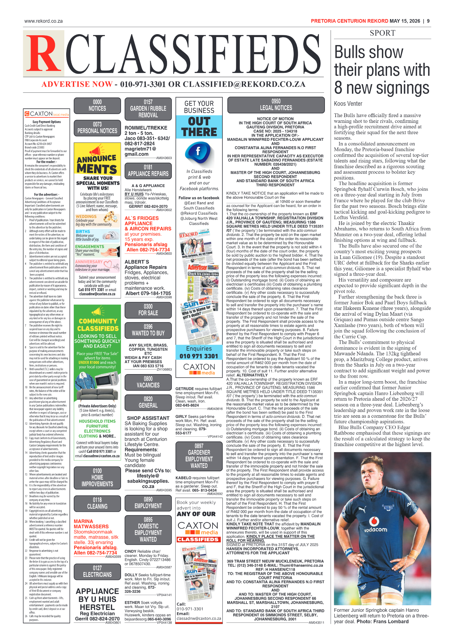Rekord Centurion 15 May 2026 page 11