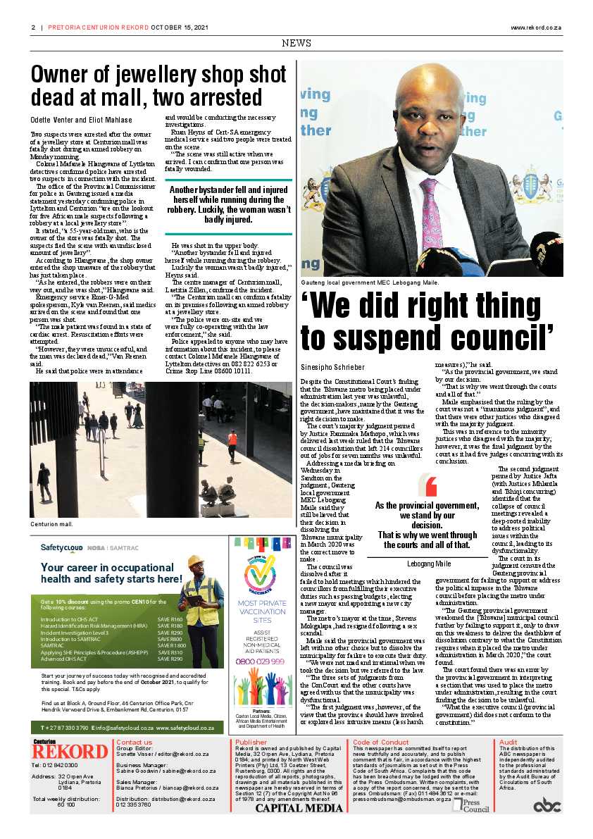 Rekord Centurion 15 October 2021 page 2