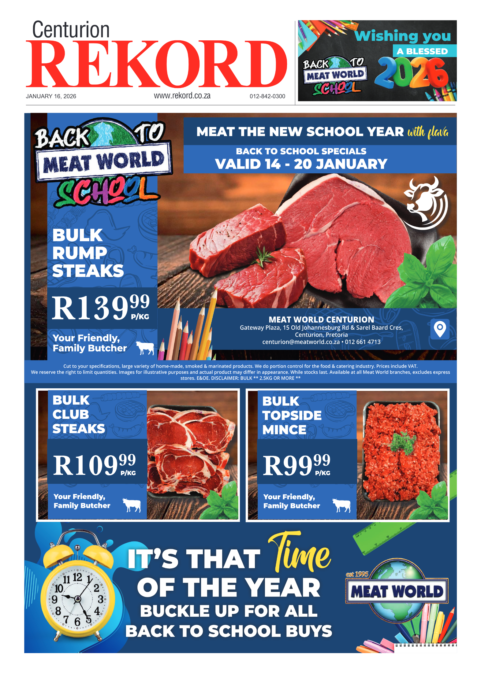 Rekord Centurion 16 January 2025 page 1