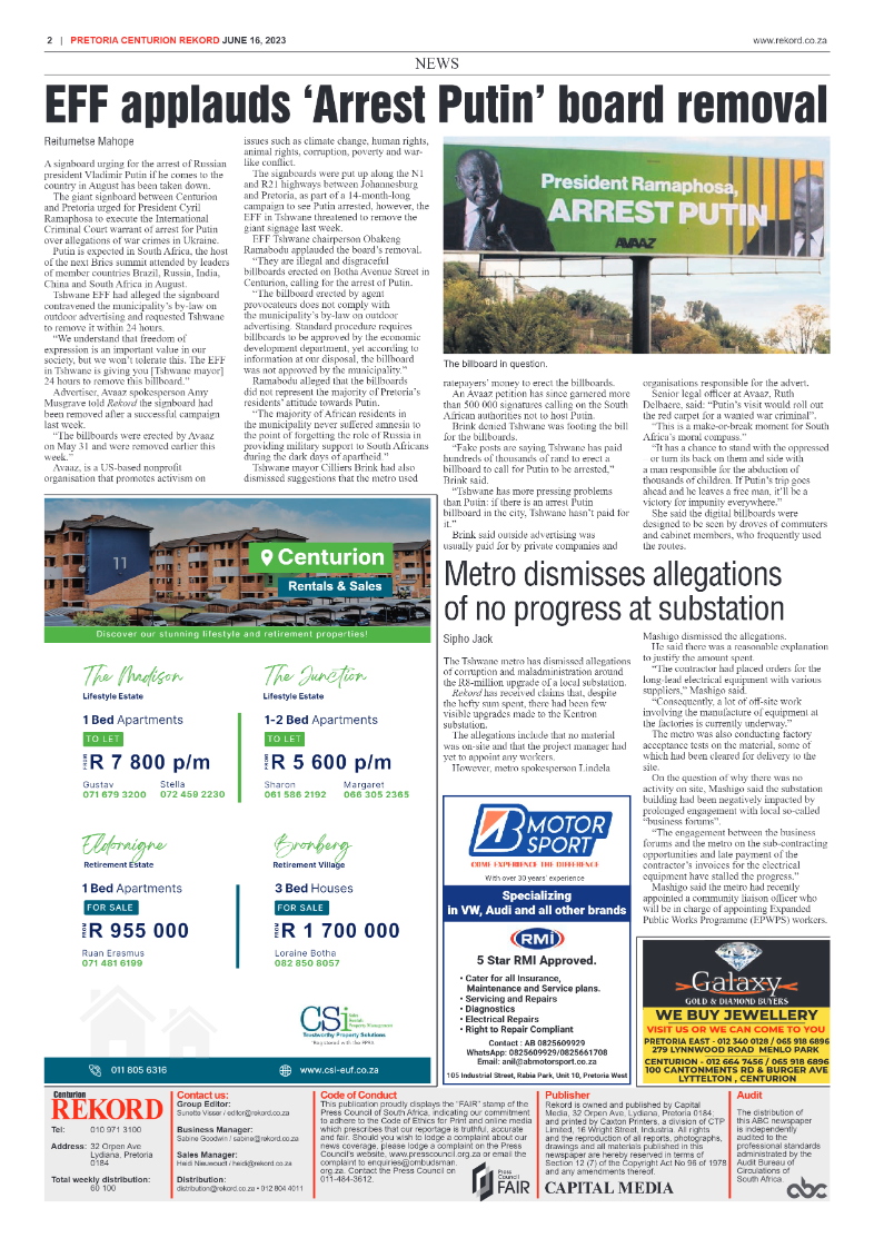 Rekord Centurion 16 June 2023 page 2