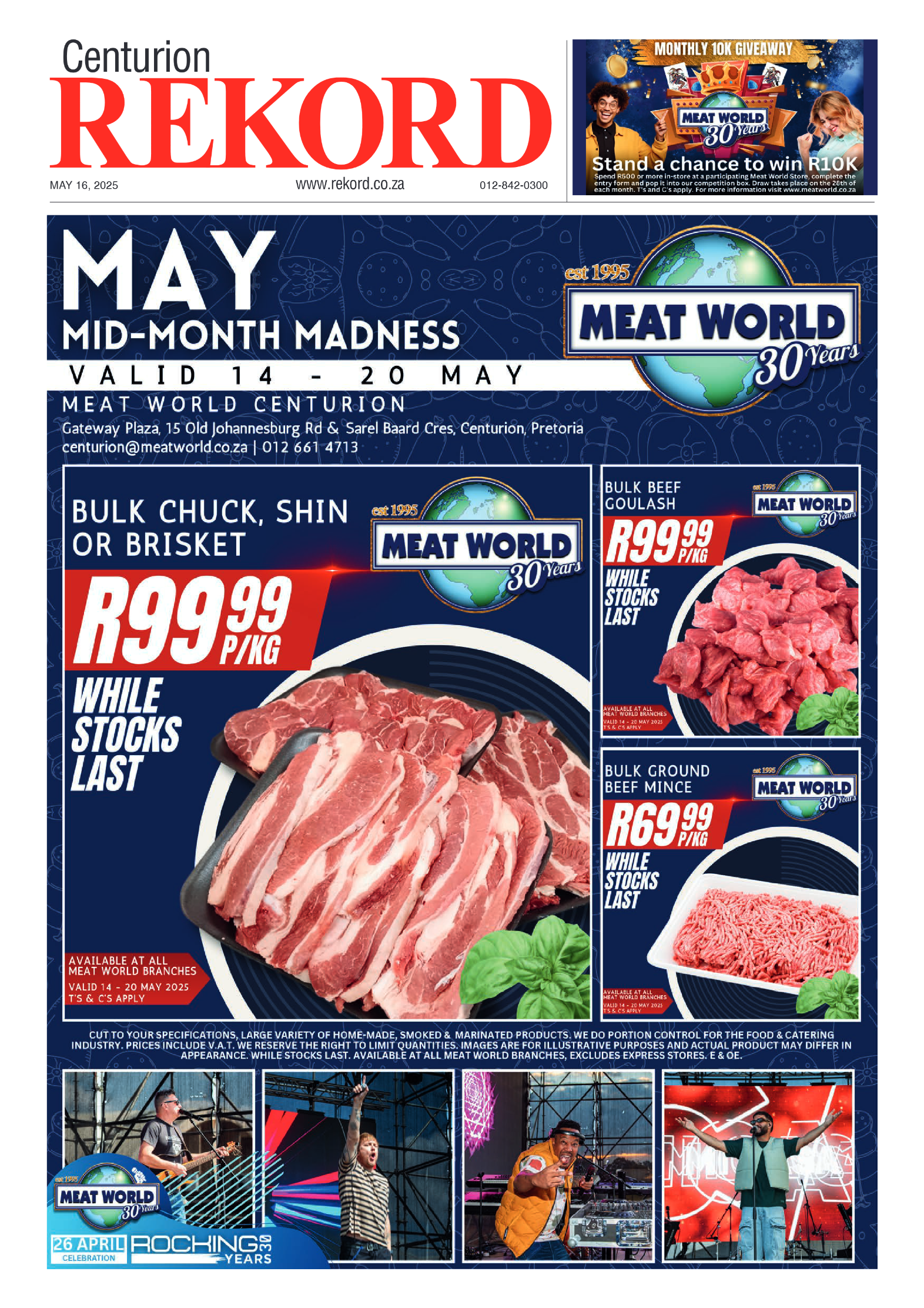 Rekord Centurion 16 May 2025 page 1