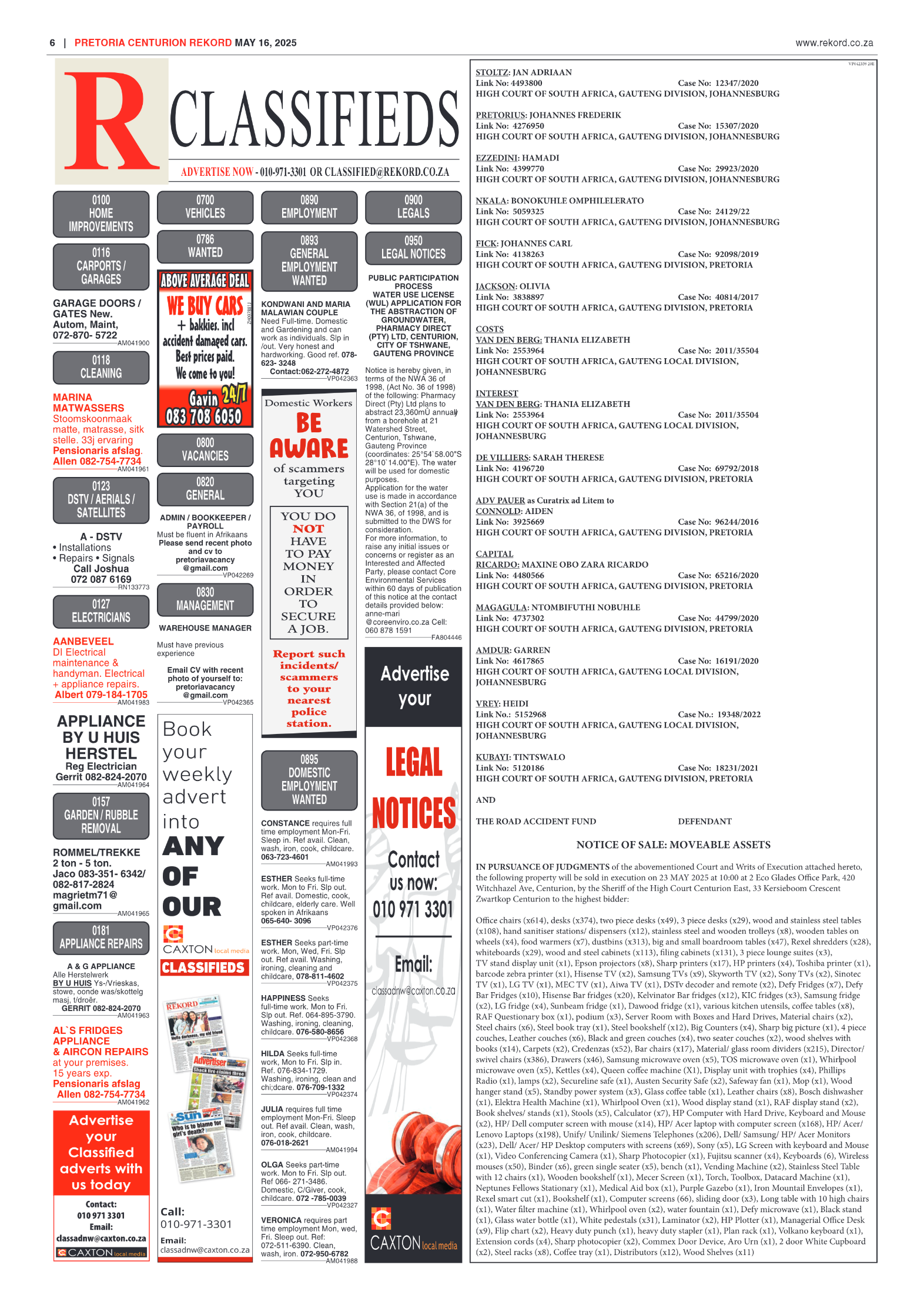 Rekord Centurion 16 May 2025 page 8