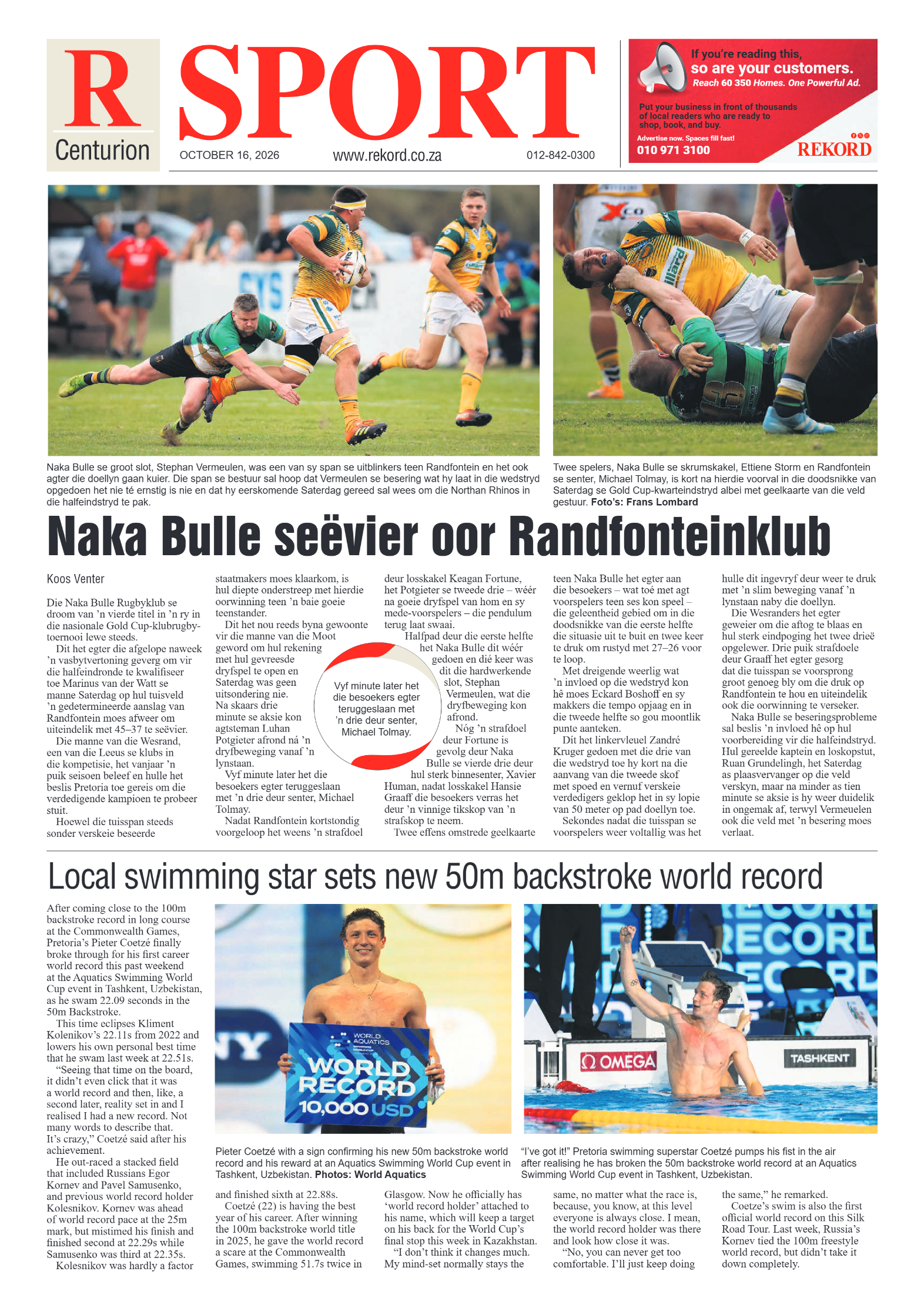 Rekord Centurion – 16 October 2026 page 8