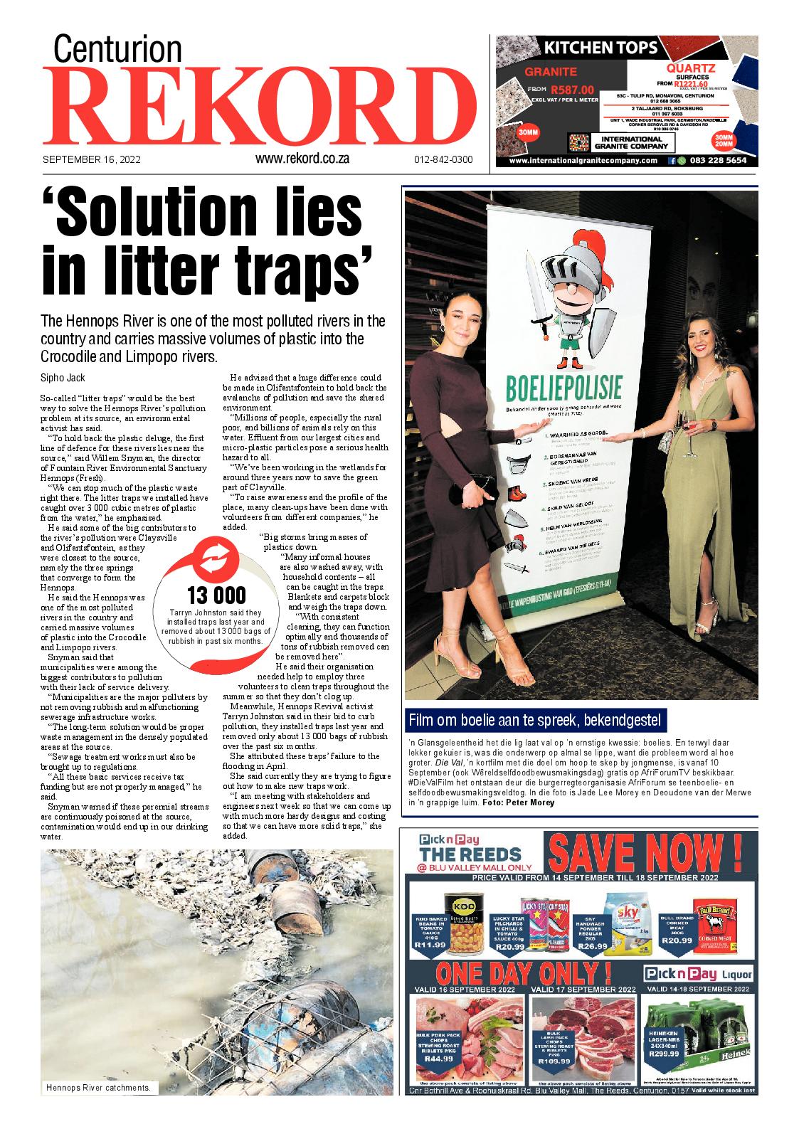 Rekord Centurion 16 September 2022 page 1