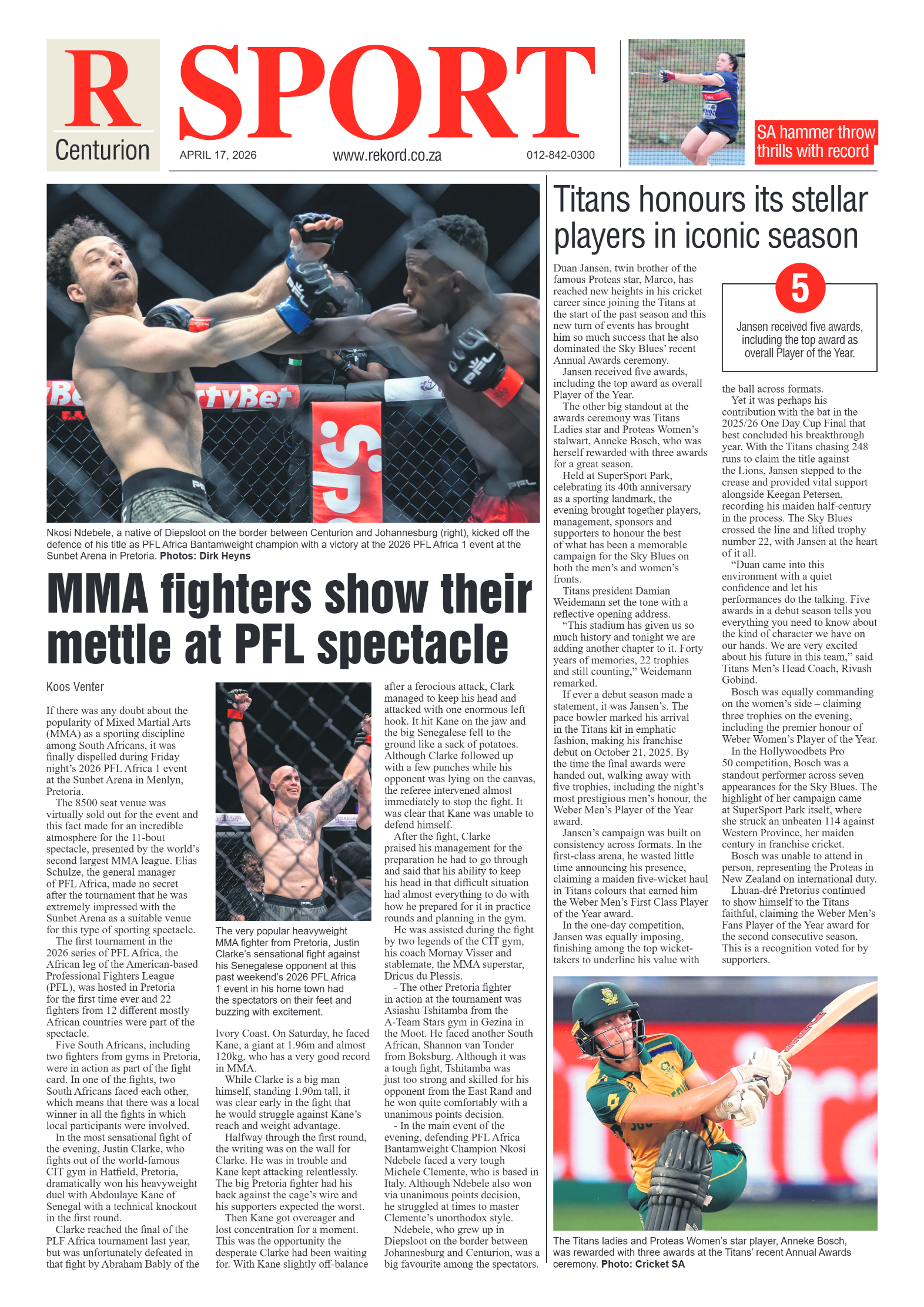Rekord Centurion 17 April 2026 page 8
