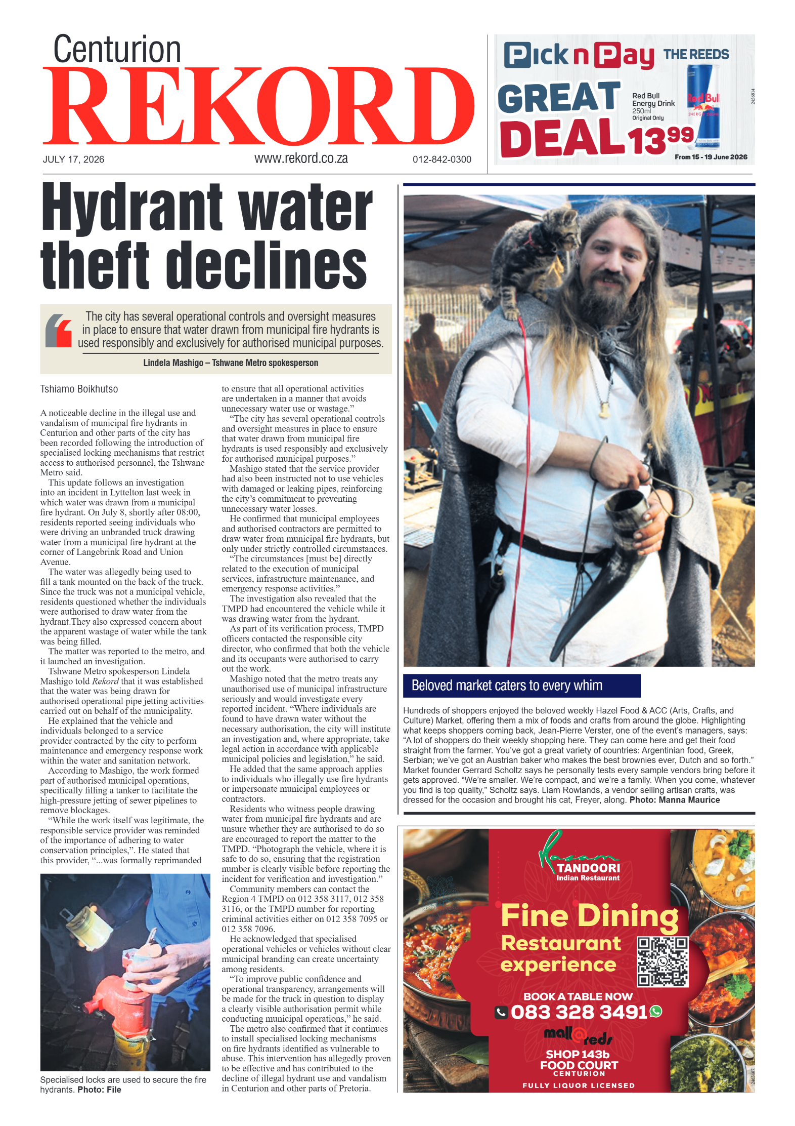 Rekord Centurion 17 July 2026 page 1
