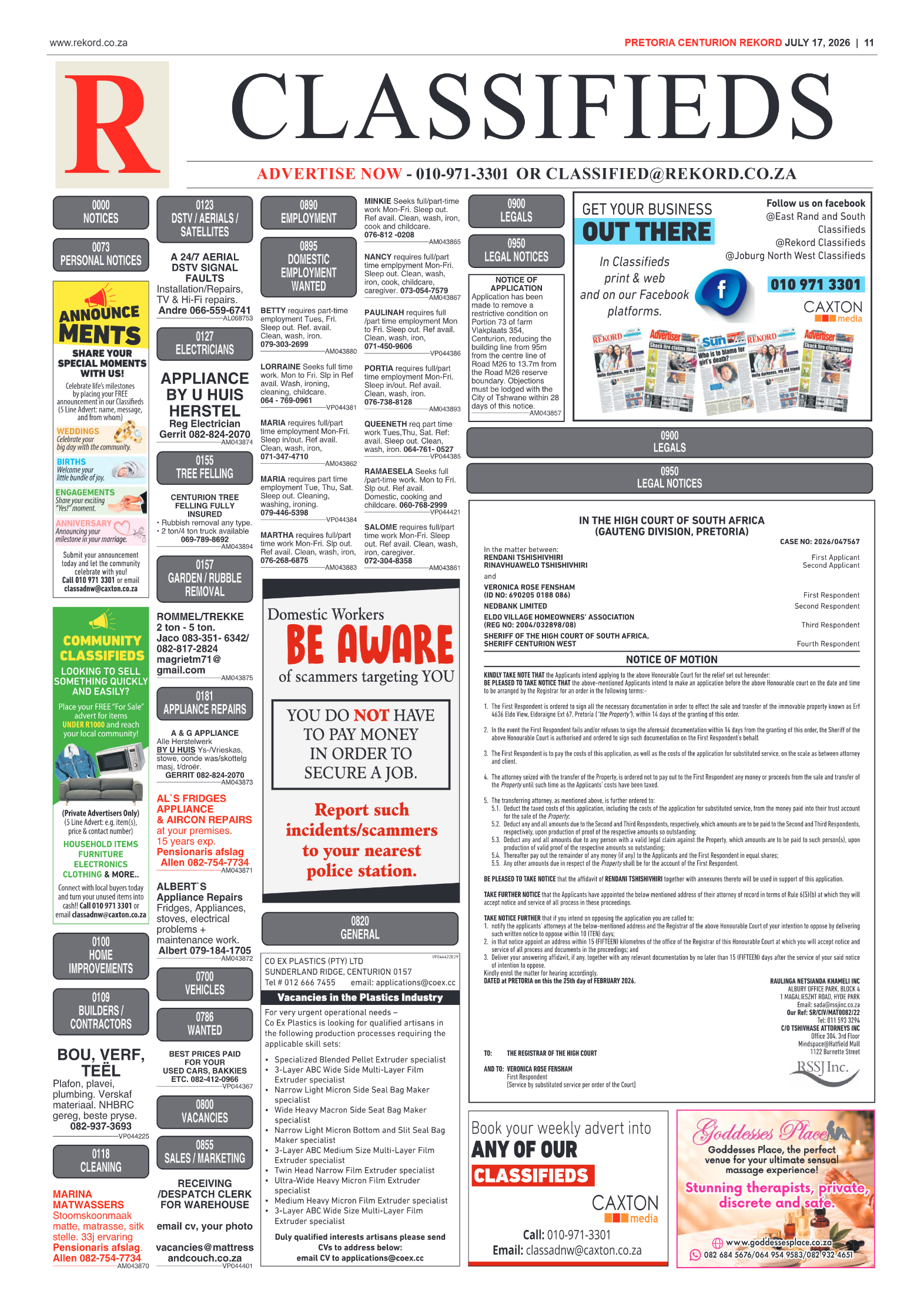 Rekord Centurion 17 July 2026 page 11