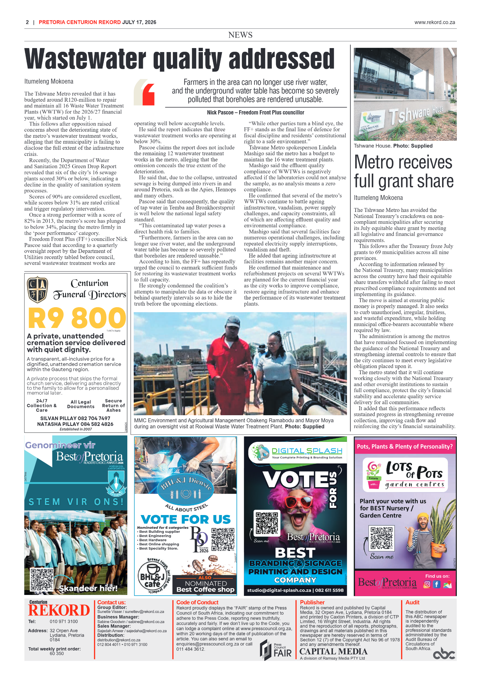 Rekord Centurion 17 July 2026 page 2
