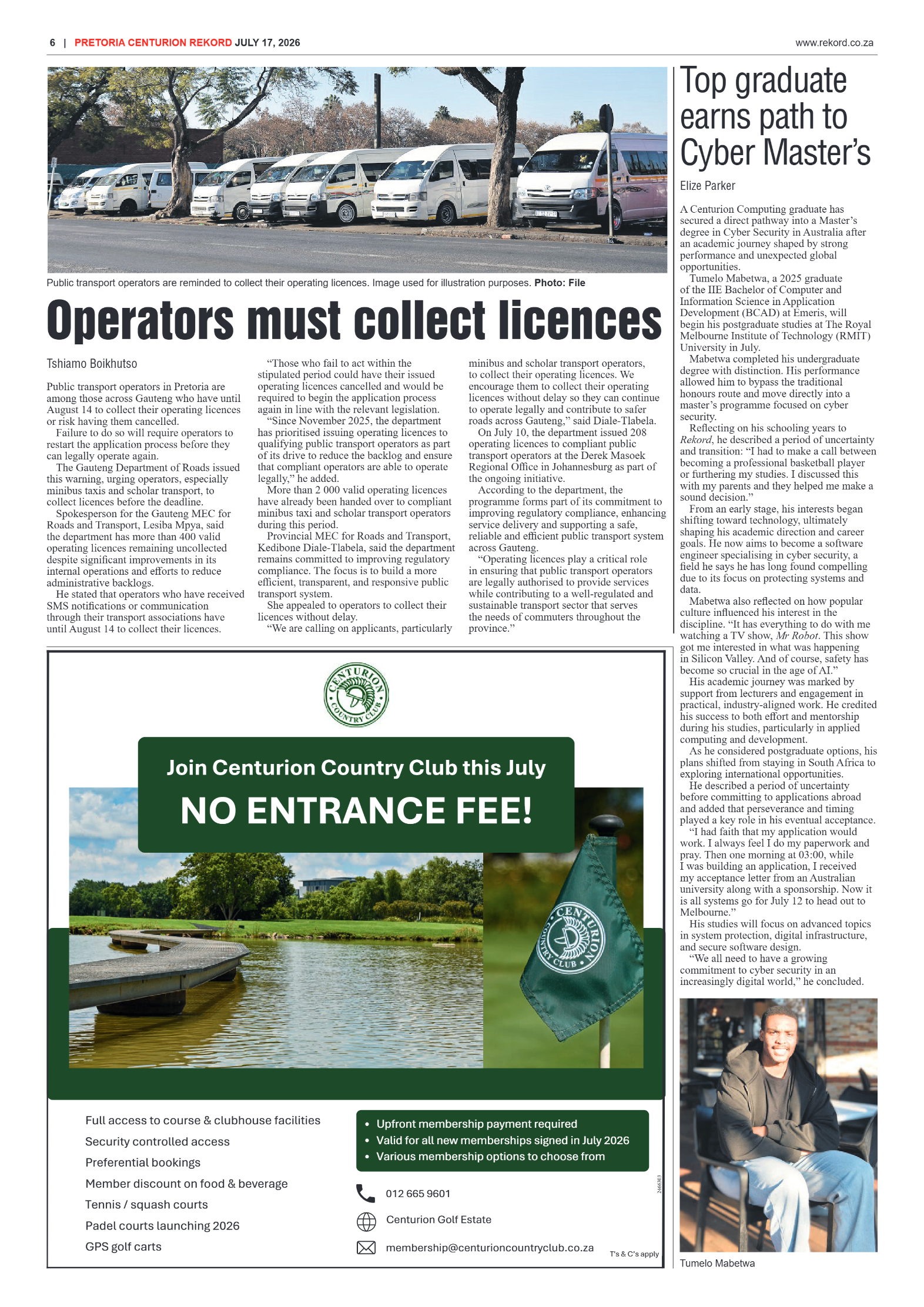 Rekord Centurion 17 July 2026 page 6