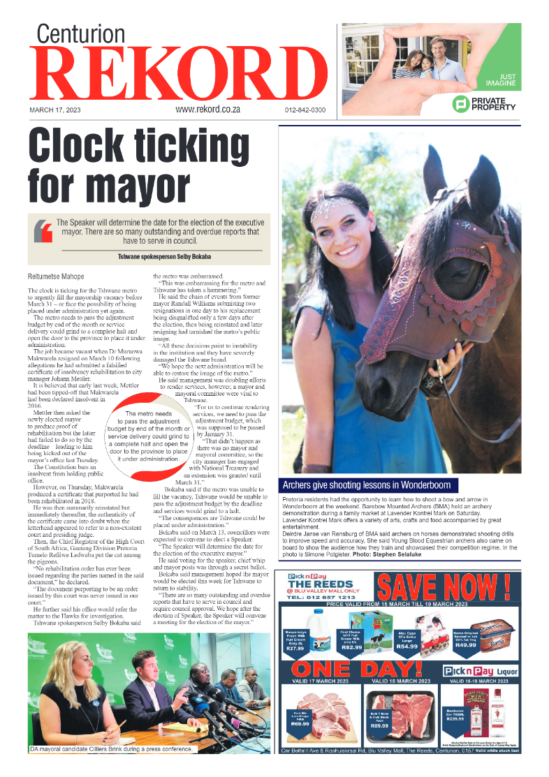 Rekord Centurion 17 March 2023 page 1
