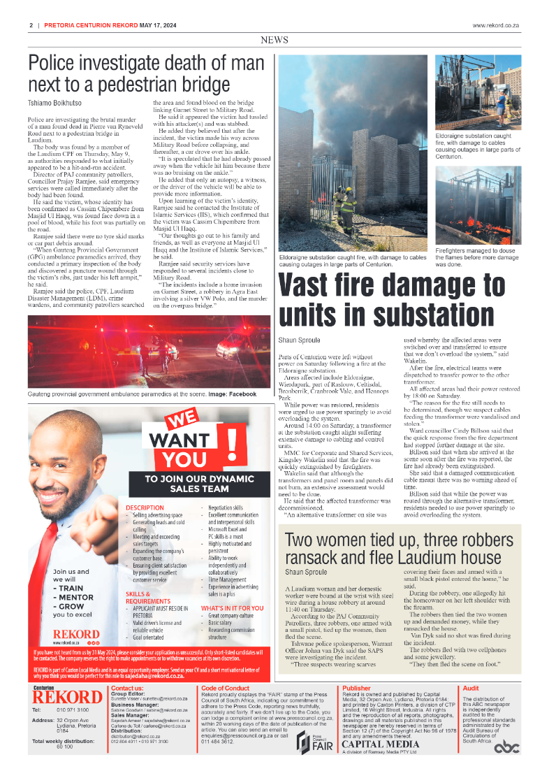 Rekord Centurion 17 May 2024 page 2
