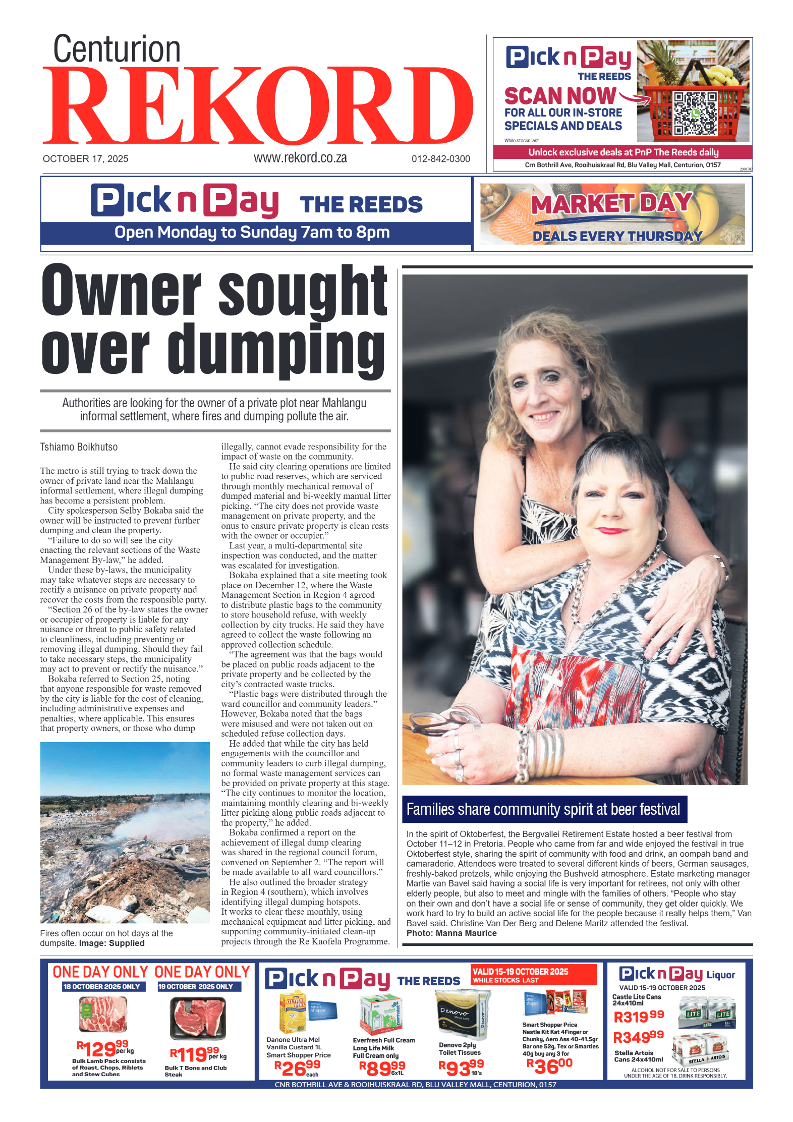 Rekord Centurion 17 October 2025 page 1