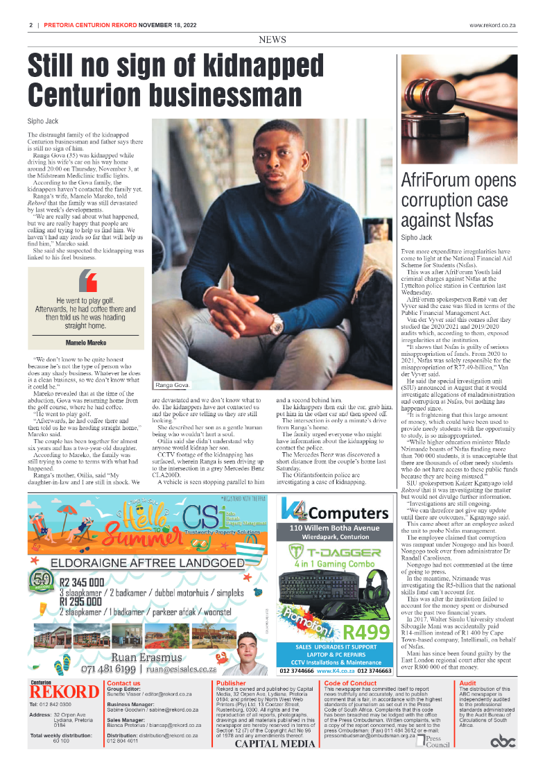 Rekord Centurion 18 November 2022 page 2