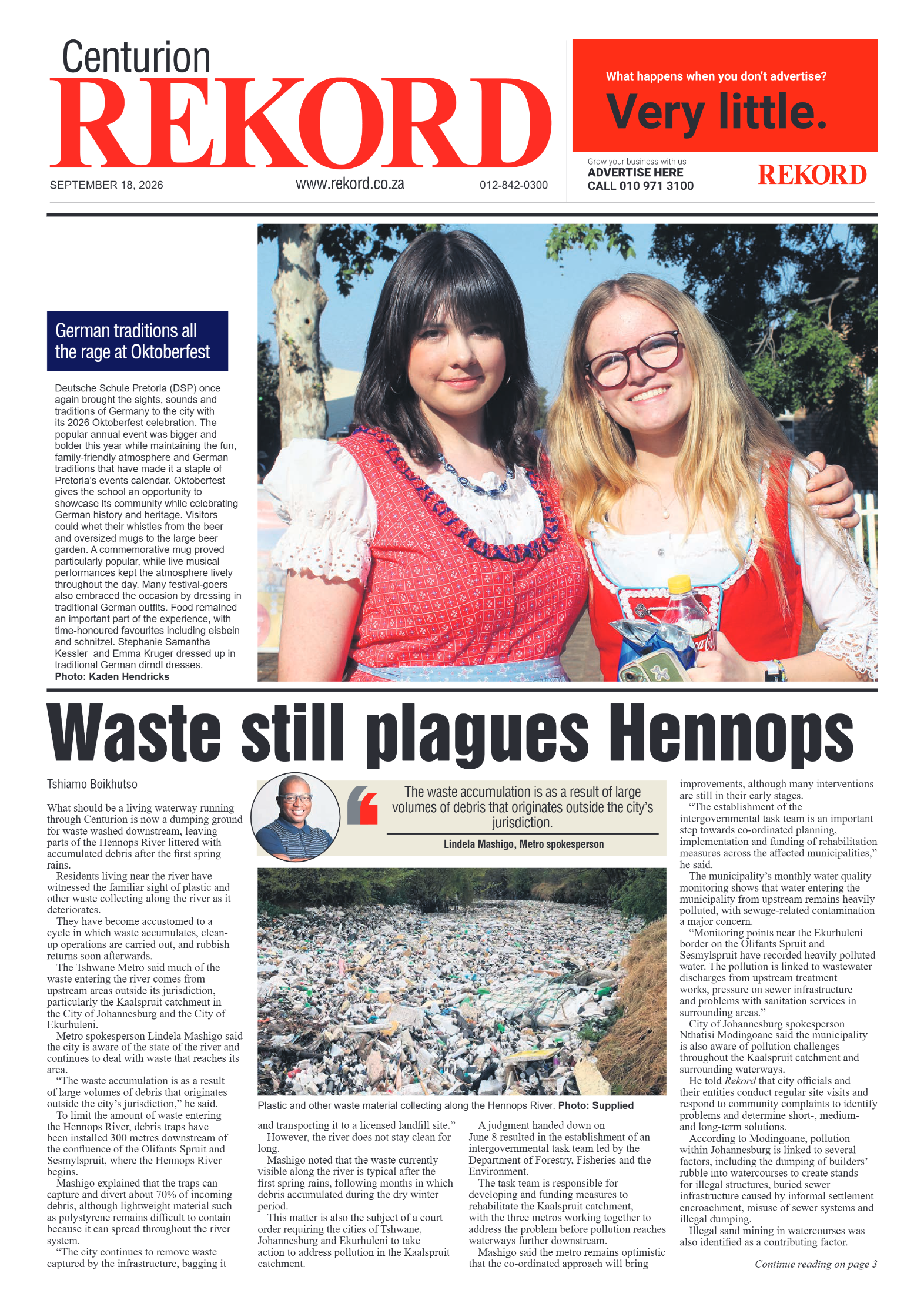 Rekord Centurion 18 September 2026 page 1