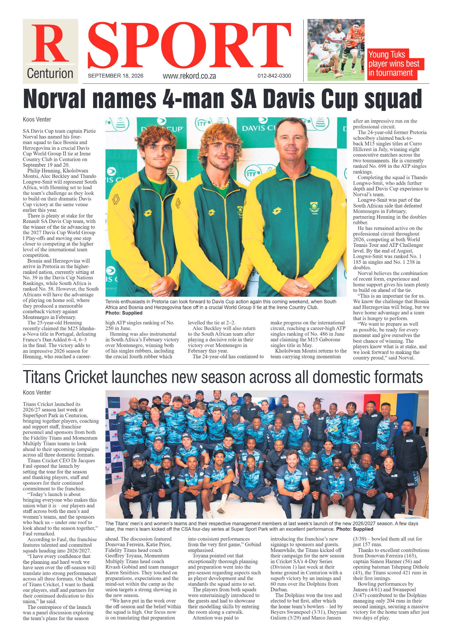 Rekord Centurion 18 September 2026 page 8