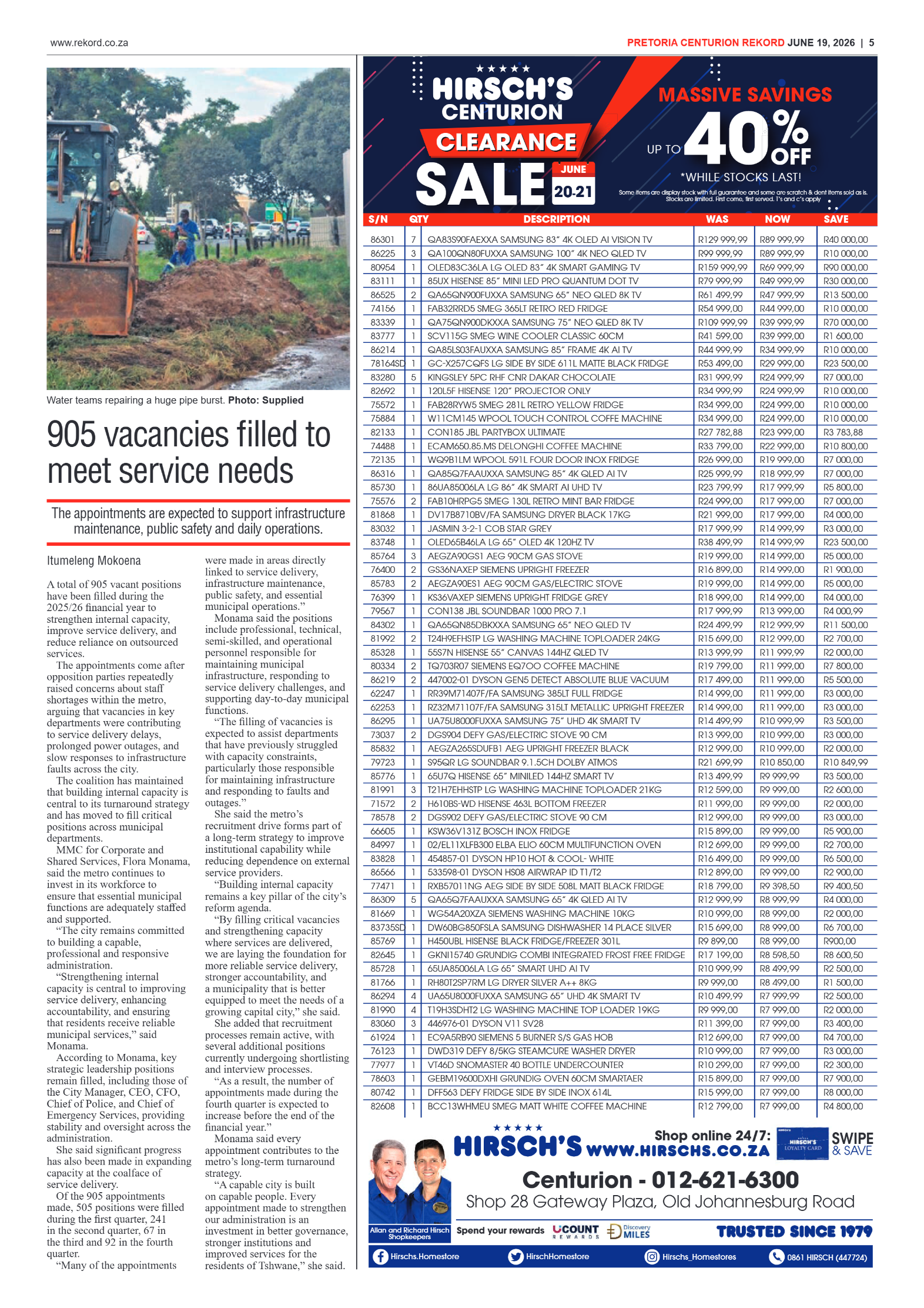 Rekord Centurion 19 June 2026 page 5