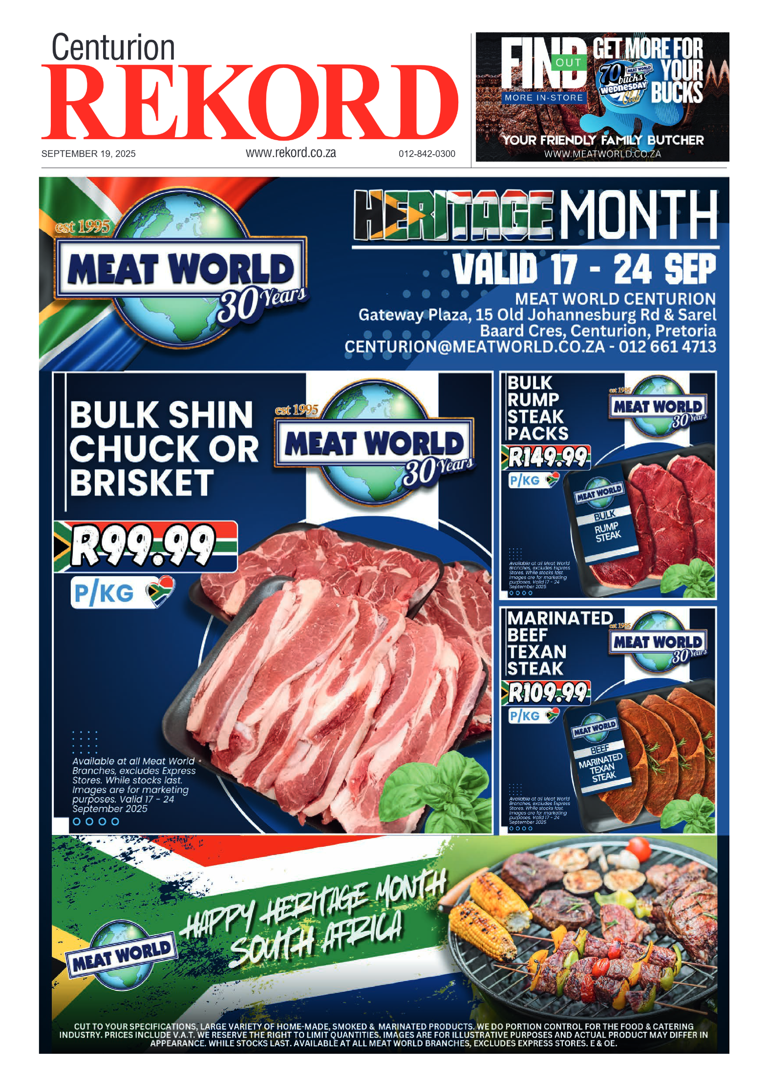 Rekord Centurion 19 September 2025 page 1