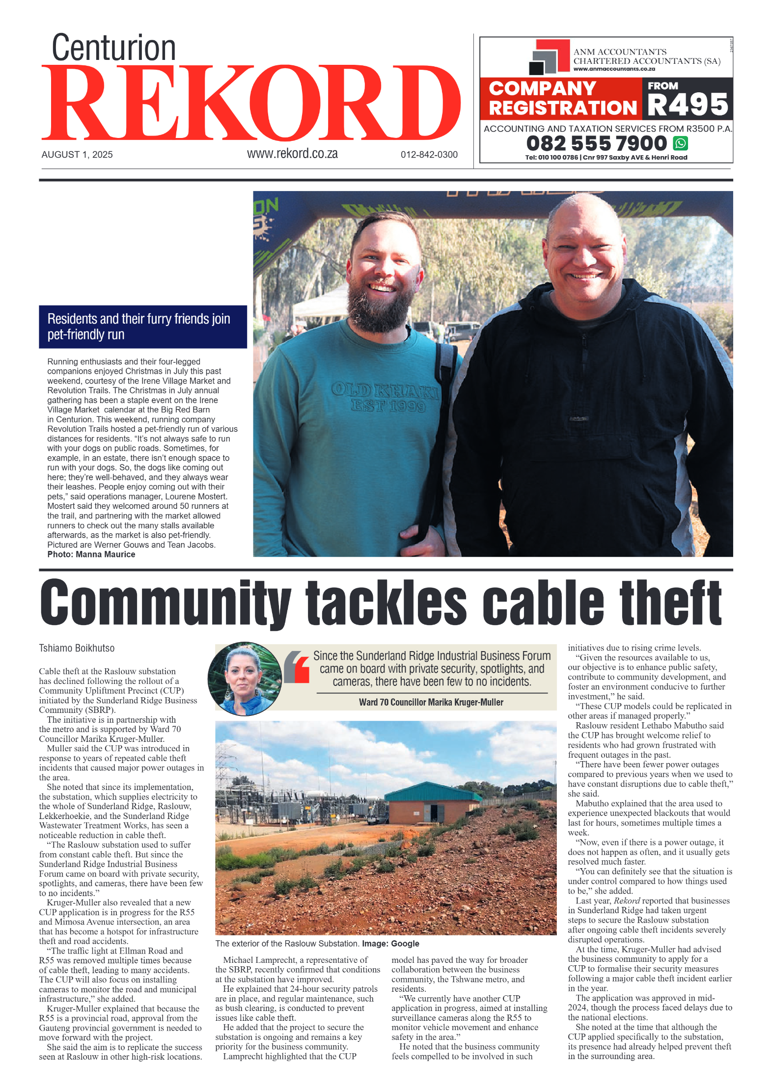 Rekord Centurion 1 August 2025 page 1