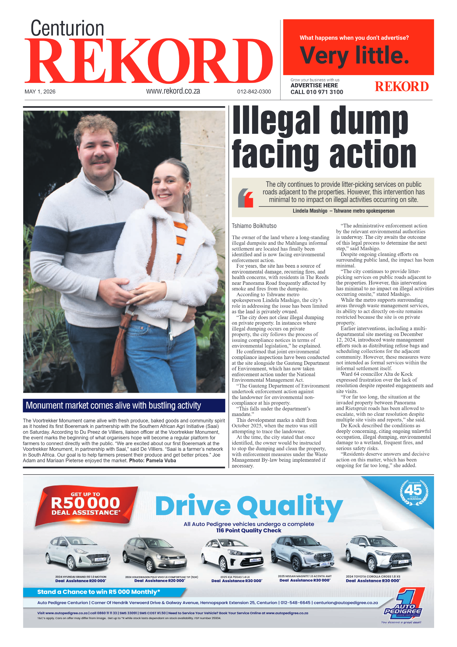 Rekord Centurion 1 May 2026 page 1