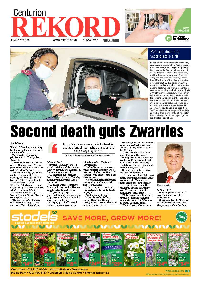 Rekord Centurion 20 August 2021 page 1