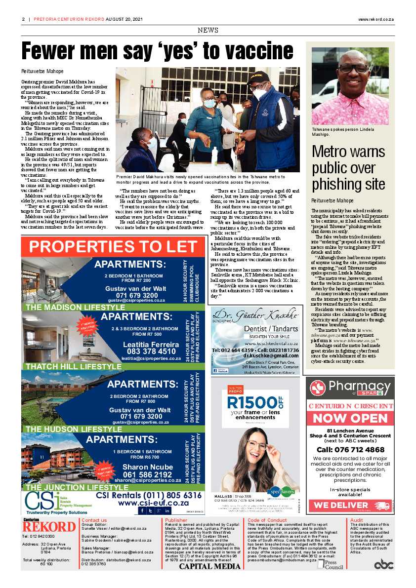 Rekord Centurion 20 August 2021 page 2