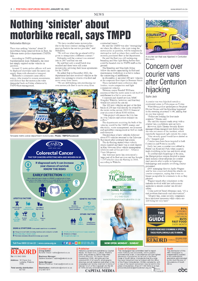 Rekord Centurion 20 January 2023 page 2