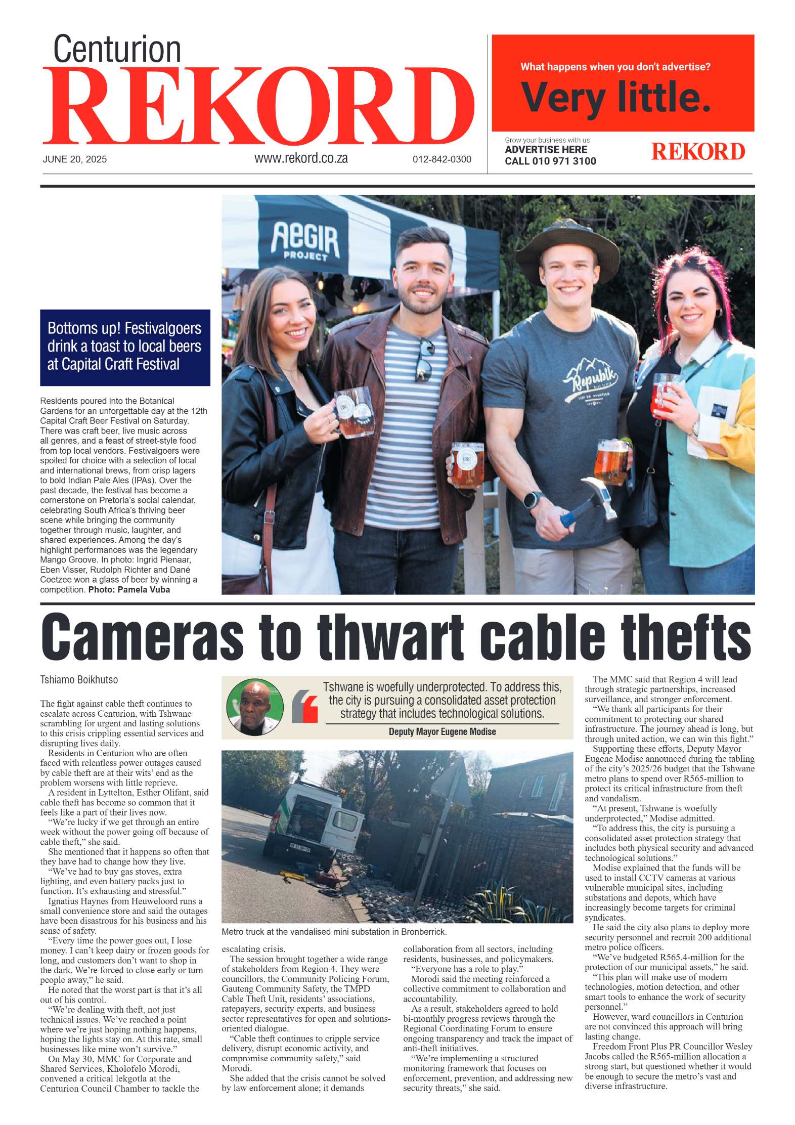 Rekord Centurion 20 June 2025 page 1