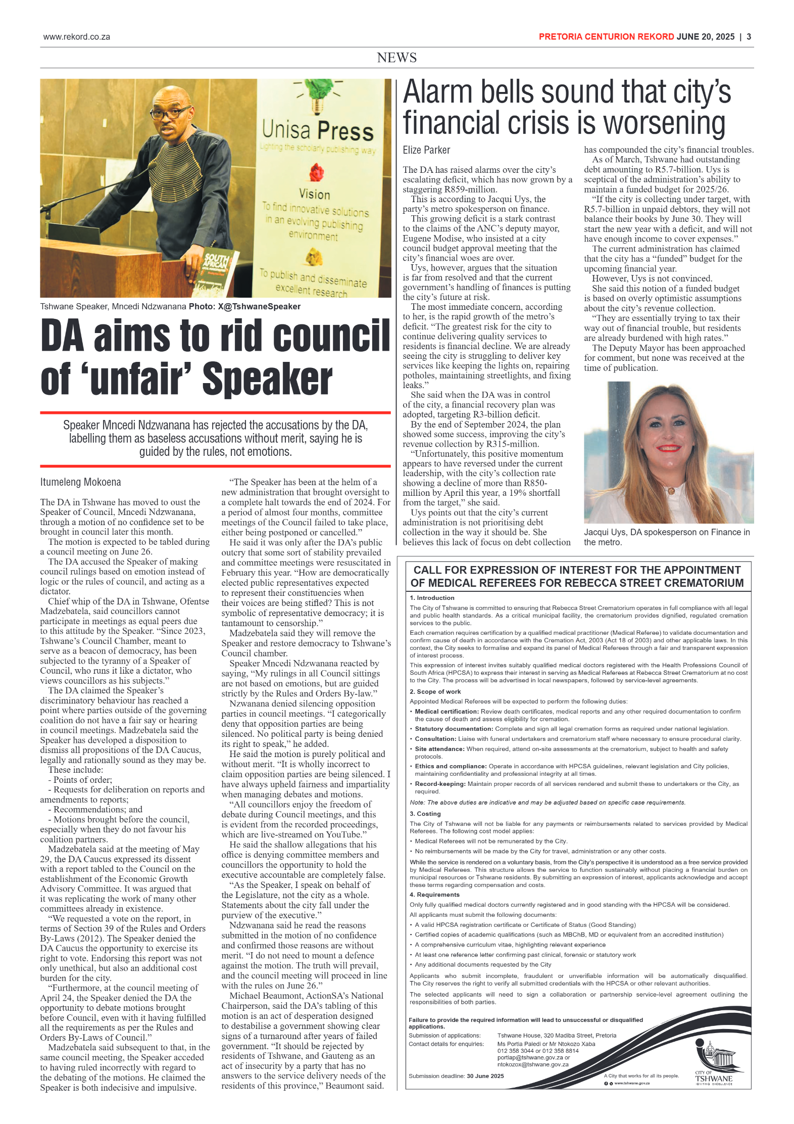 Rekord Centurion 20 June 2025 page 3