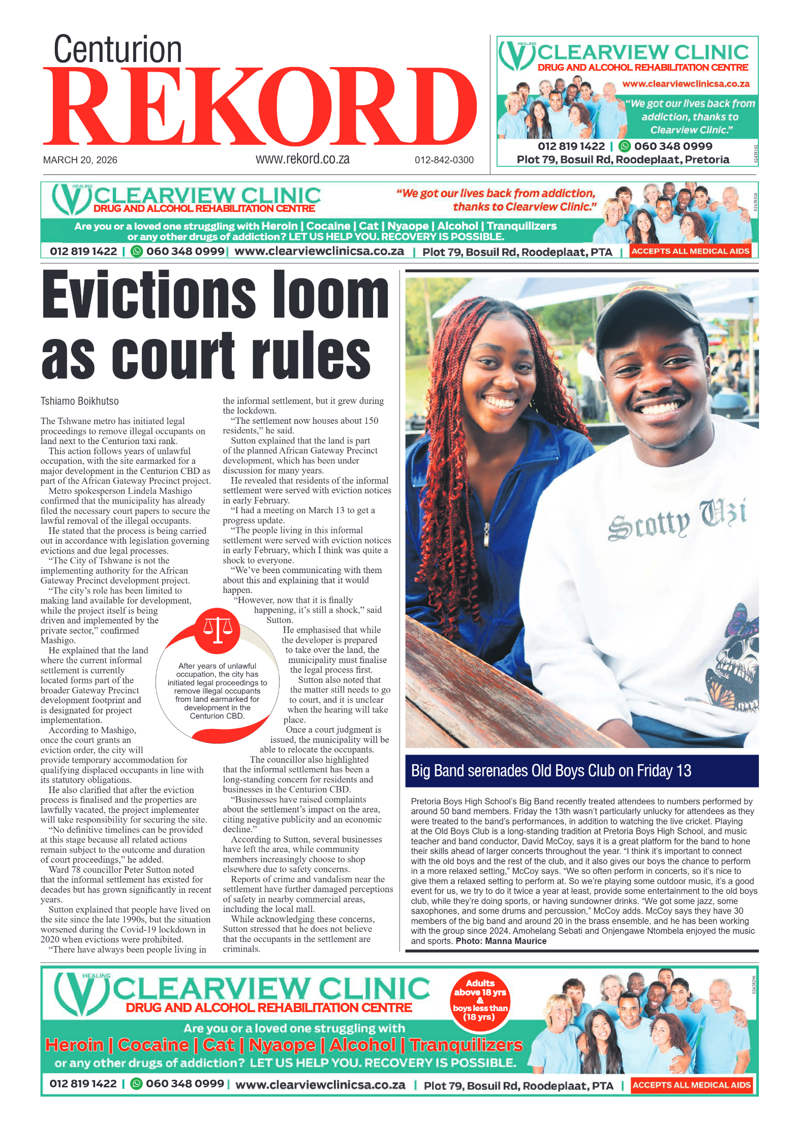 Rekord Centurion 20 March 2026 page 1