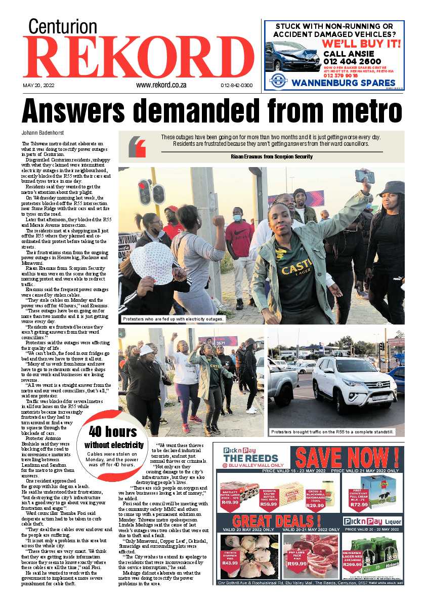 Rekord Centurion 20 May 2022 page 1