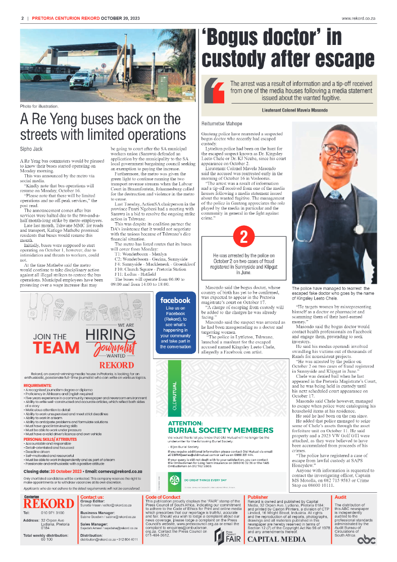 Rekord Centurion 20 October 2023 page 2