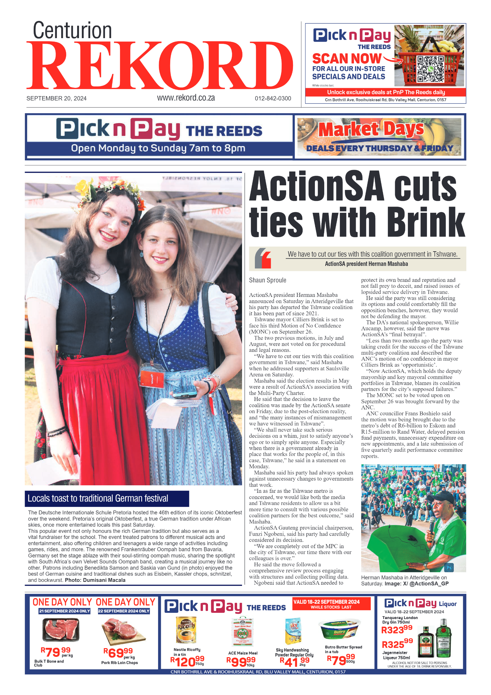 Rekord Centurion 20 September 2024 page 1