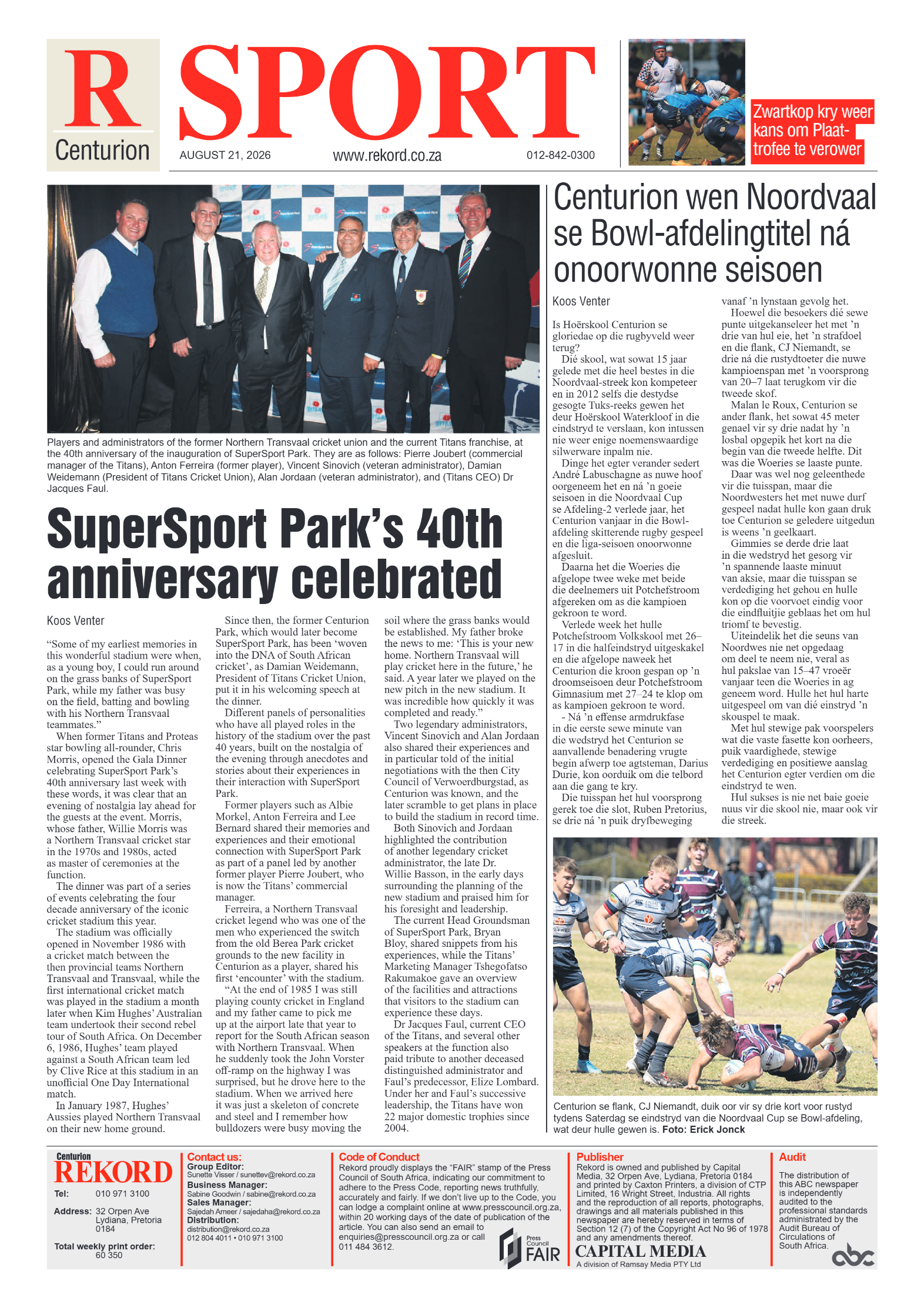 Rekord Centurion 21 August 2026 page 8