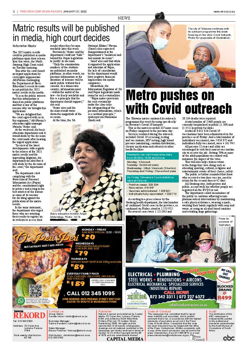 Rekord Centurion 21 January 2022 page 2