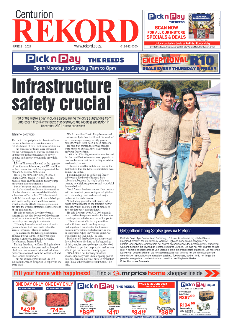 Rekord Centurion 21 June 2024 page 1