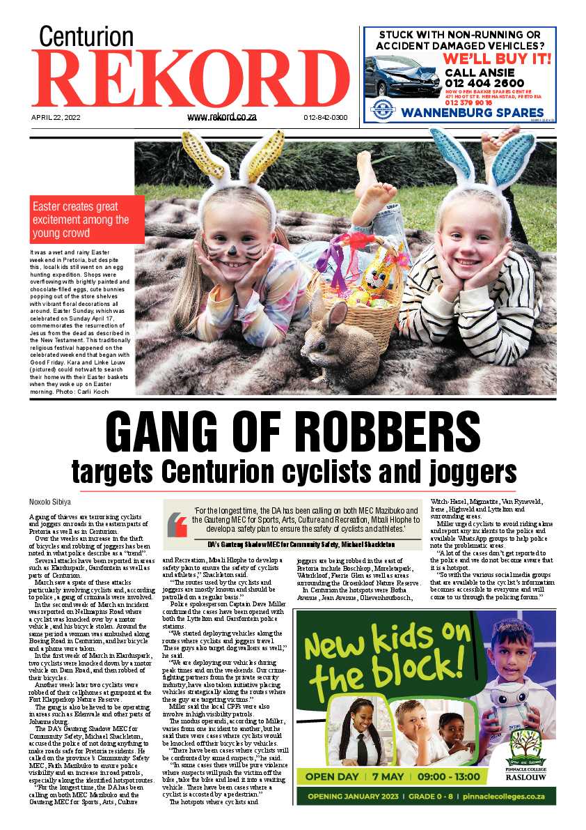 Rekord Centurion 22 April 2022 page 1