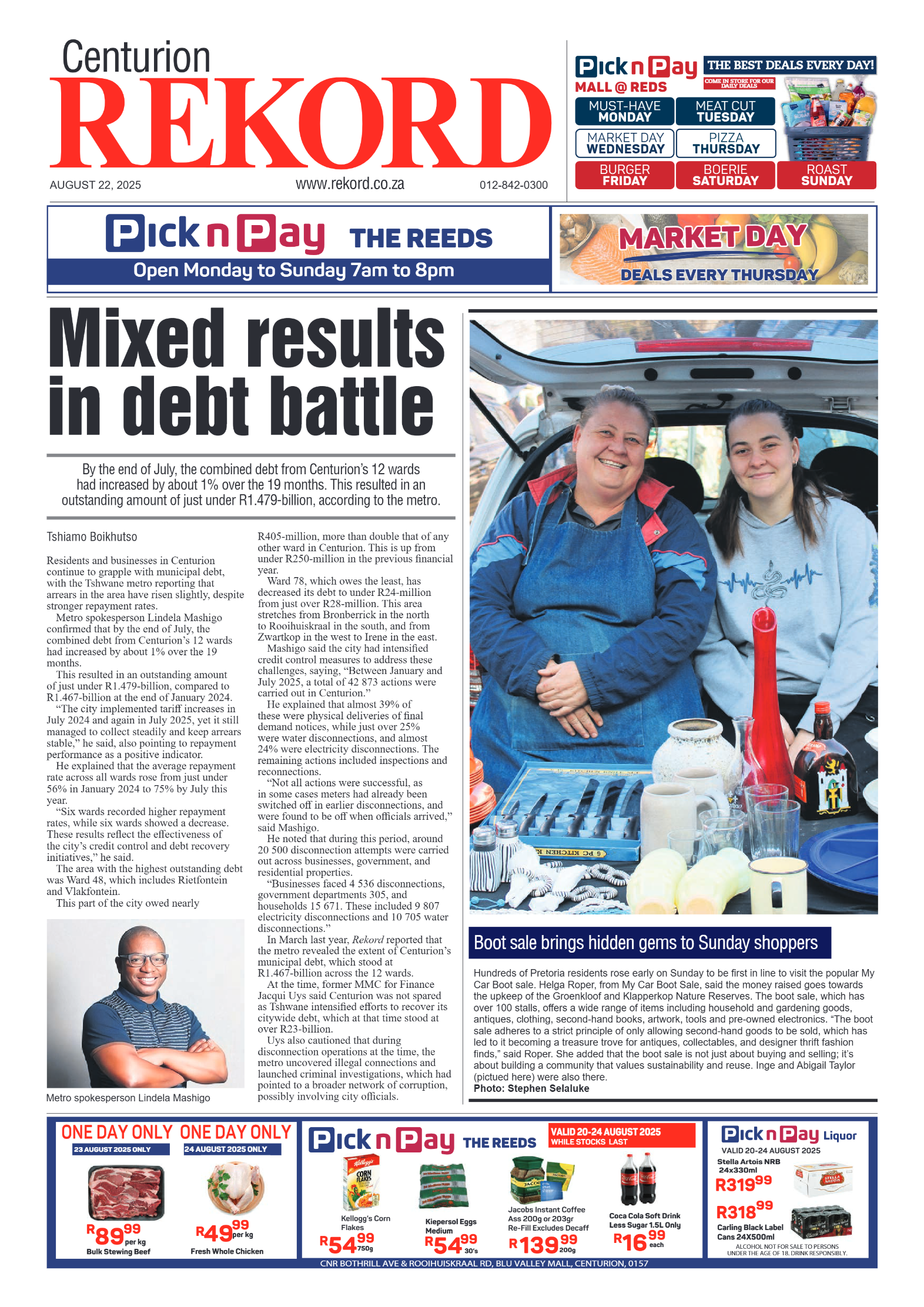 Rekord Centurion 22 August 2025 page 1