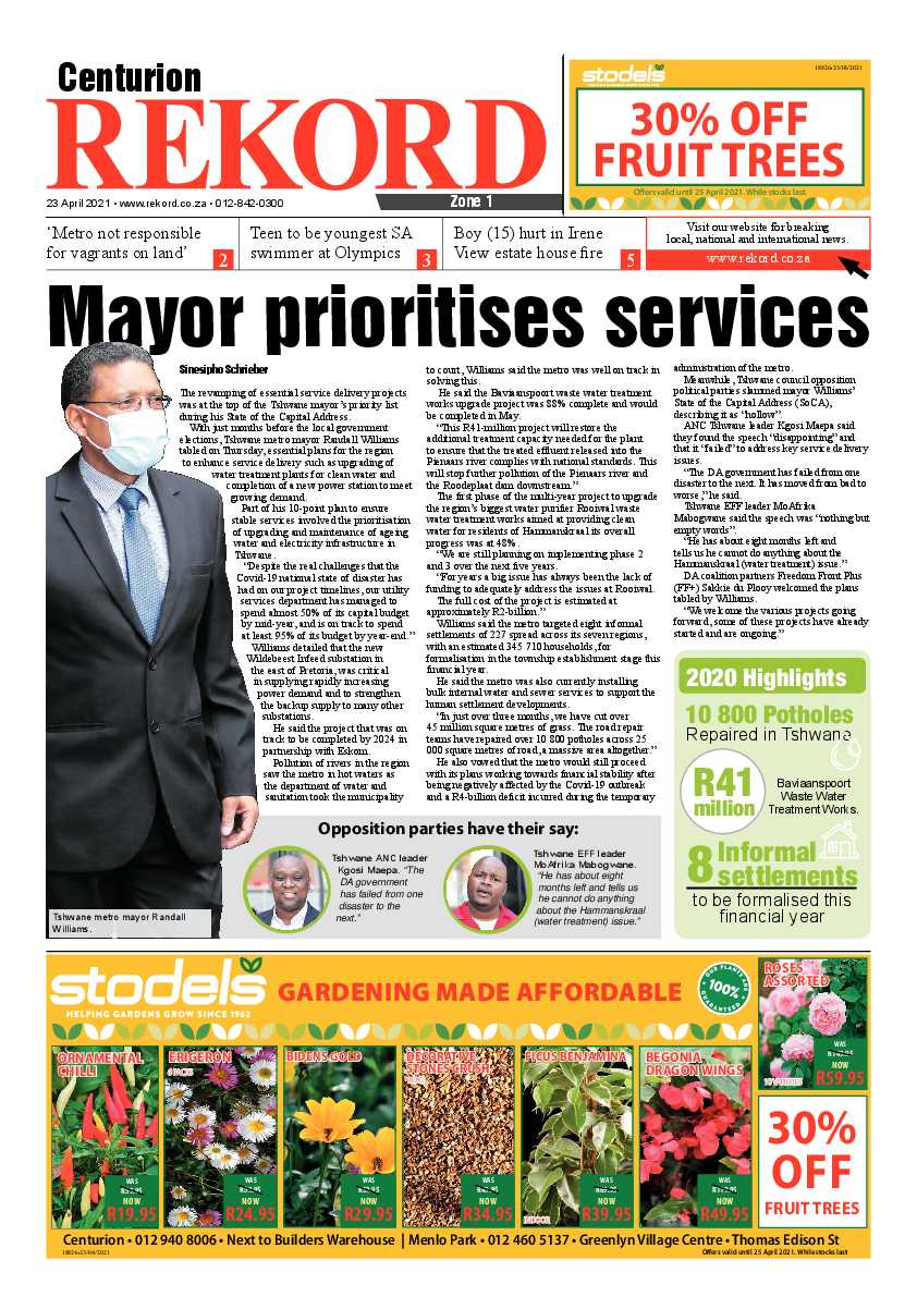 Rekord Centurion 23 April 2021 page 1