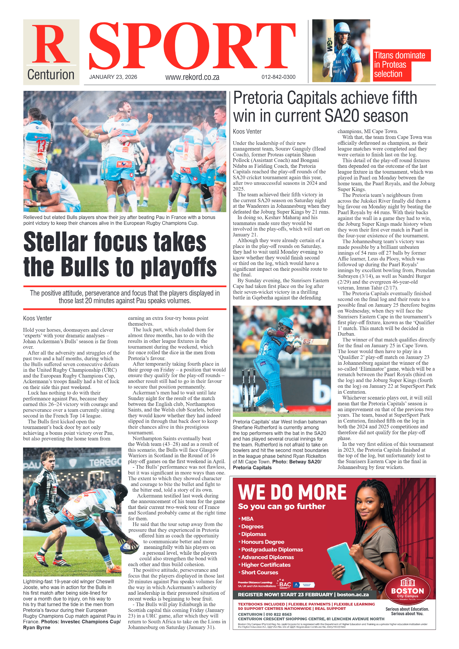 Rekord Centurion 23 January 2026 page 12