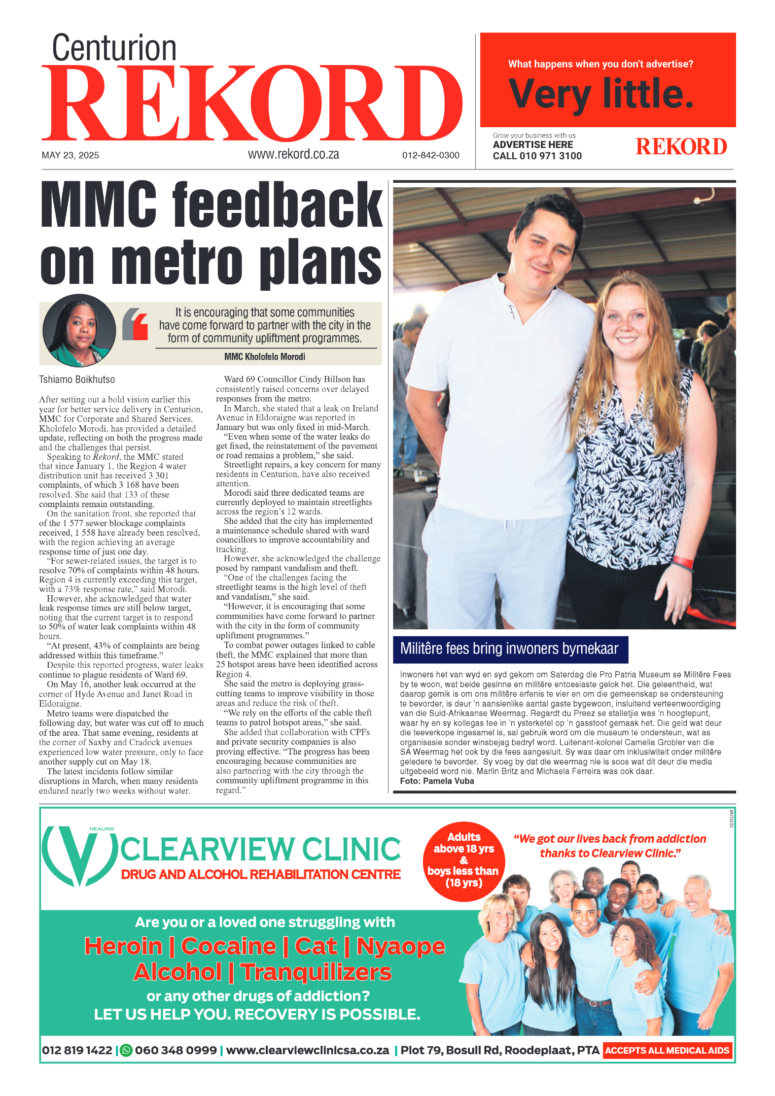 Rekord Centurion 23 May 2025 page 1