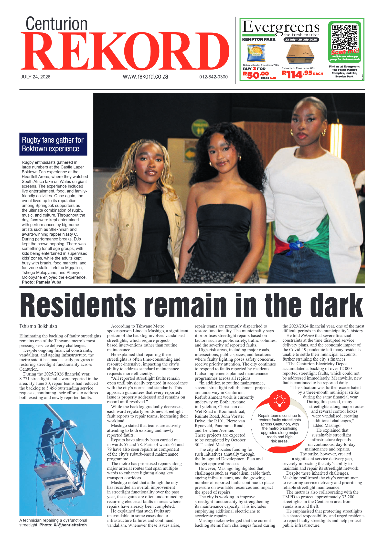 Rekord Centurion 24 July 2026 page 1