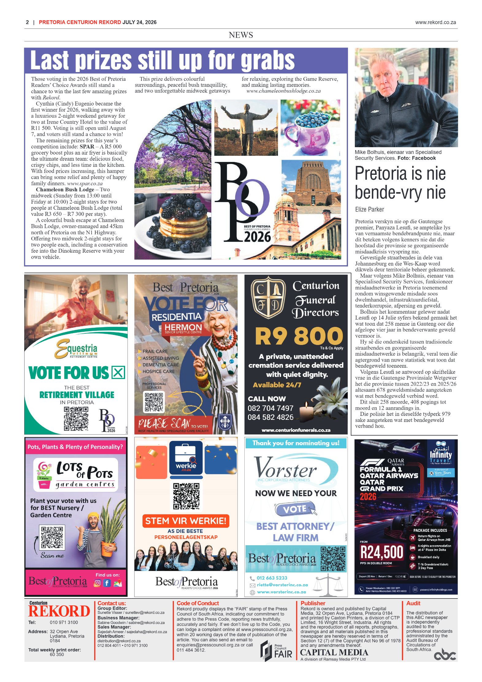Rekord Centurion 24 July 2026 page 2